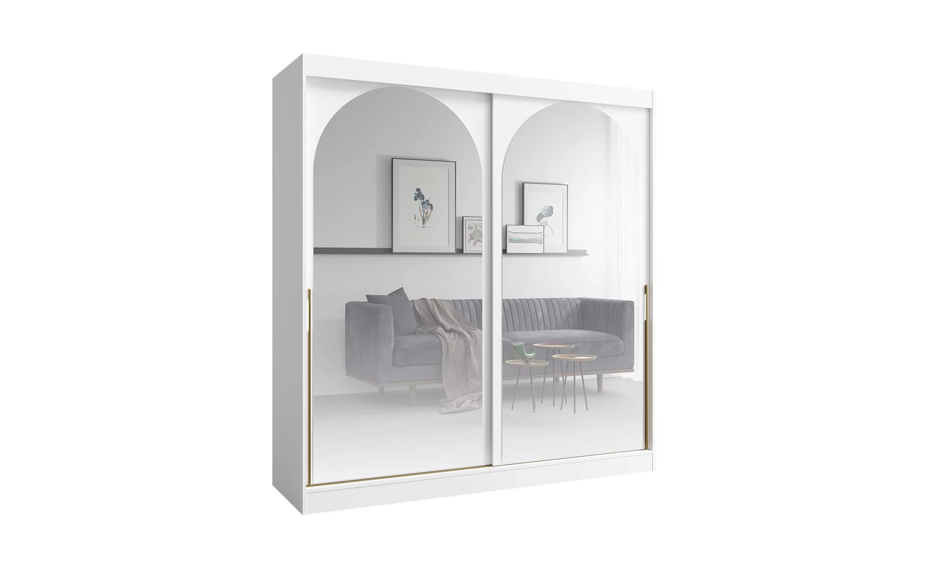 Modin klizni ormar 2V+2OGL. 200X65X215 cm bijeli