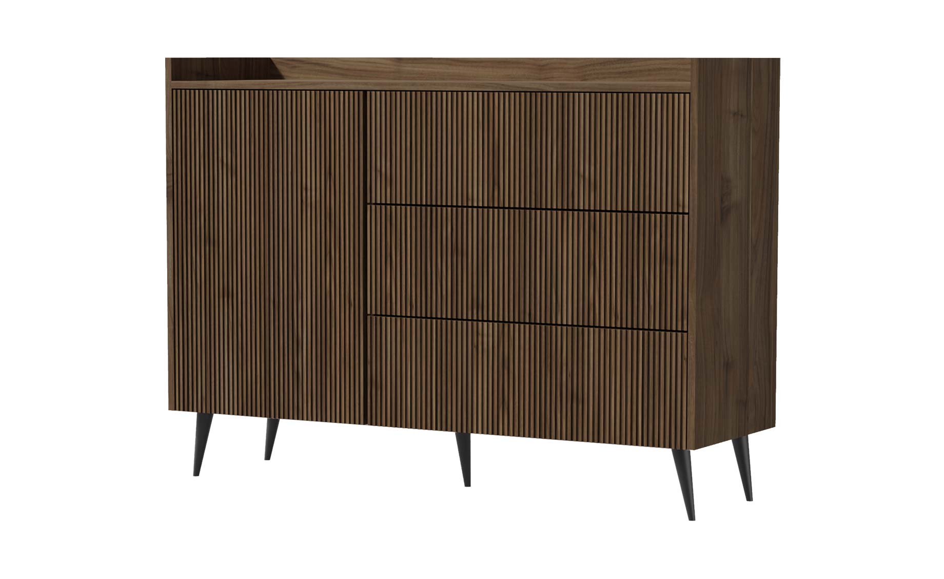 Ademo komoda 3 fioke + 1 vrata 126x41x92 cm orah