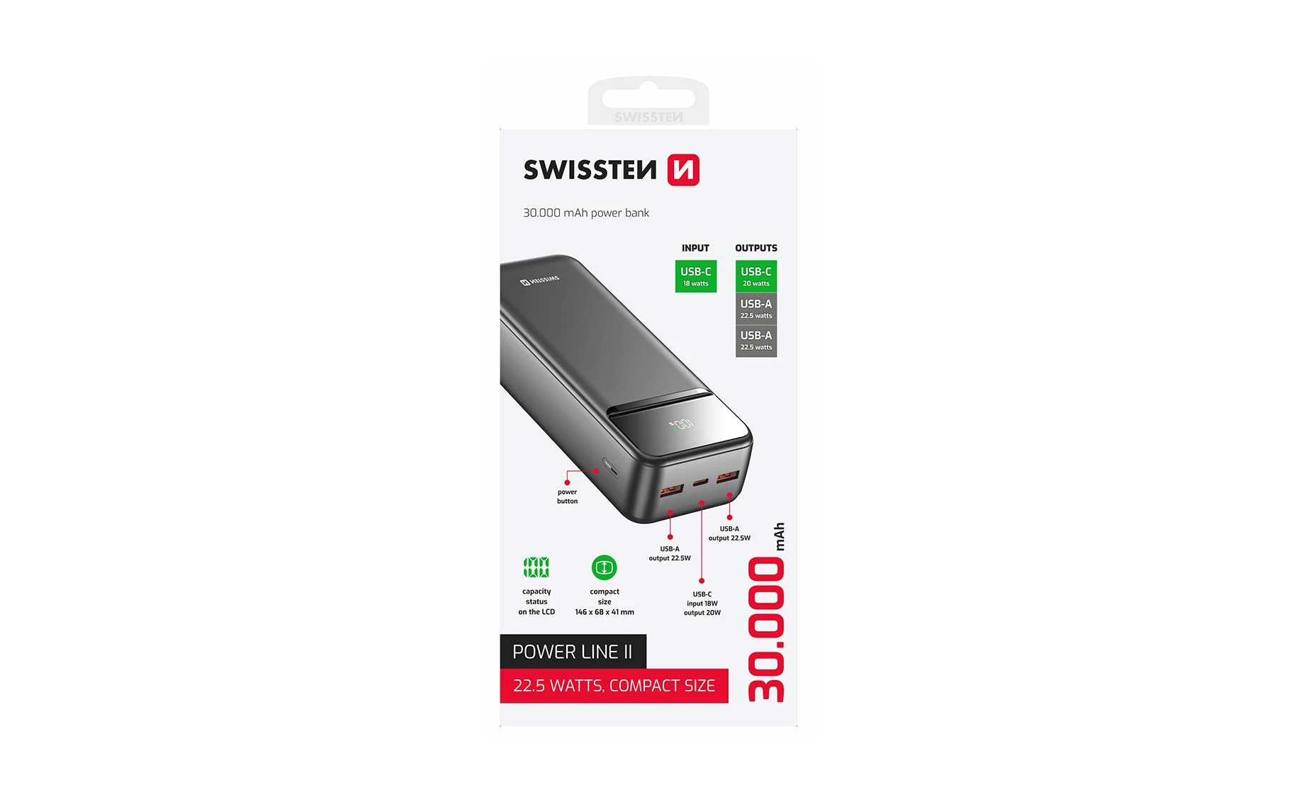 Swissten SWT 22013948 power bank 30000mAh
