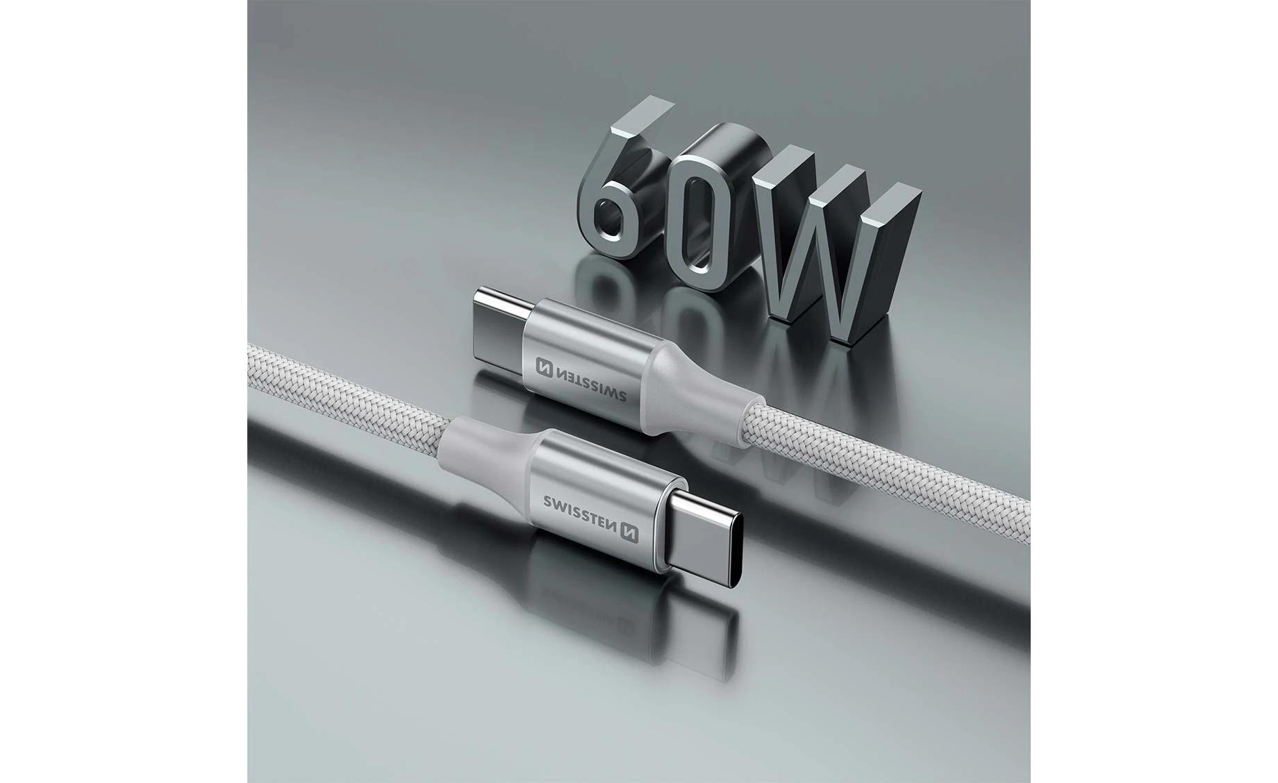 Swissten SWT 71528204 USB-C/USB-C kabel , 1.5m , bijelo-srebrni