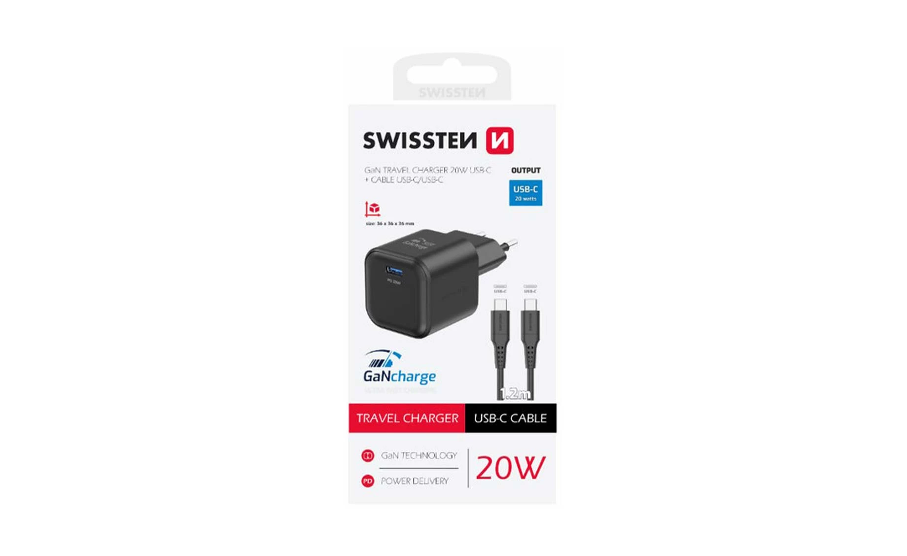 Swissten SWT 22070130 punjač za AC220 , 20W , crni