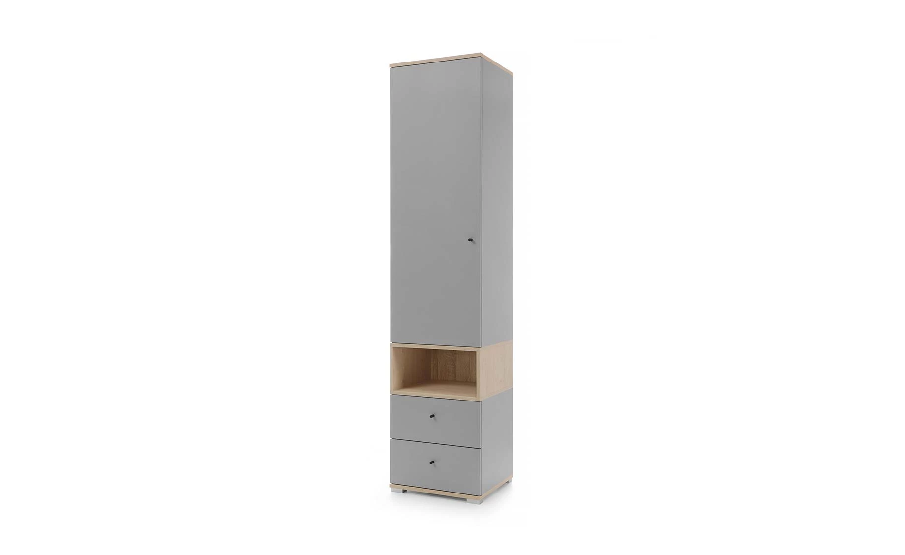Oro ormar 1 vrata + 2 ladice + 3 police 45x40x195 cm natur/gray