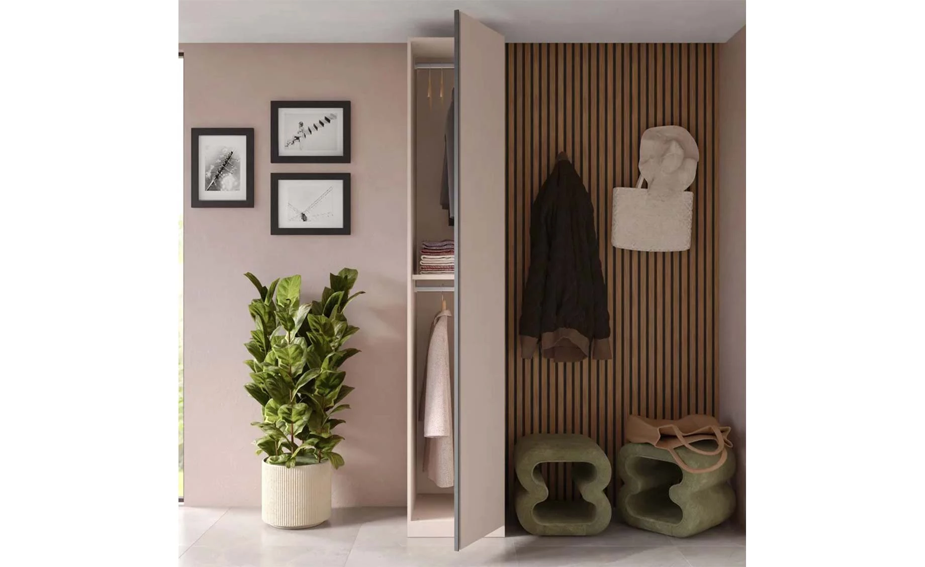 Brema otklopni ormar 47X55X240 kašmir/antracit