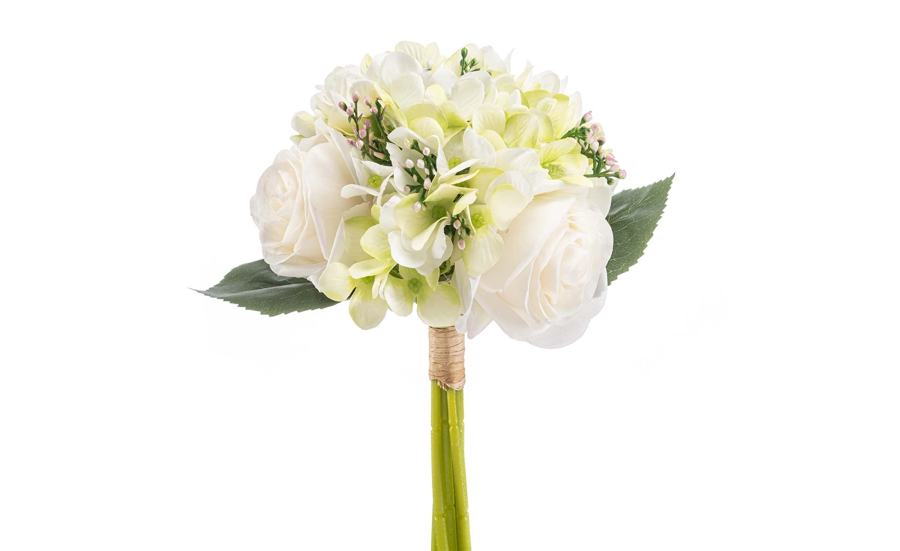 Veštačka biljka rose 32cm bež