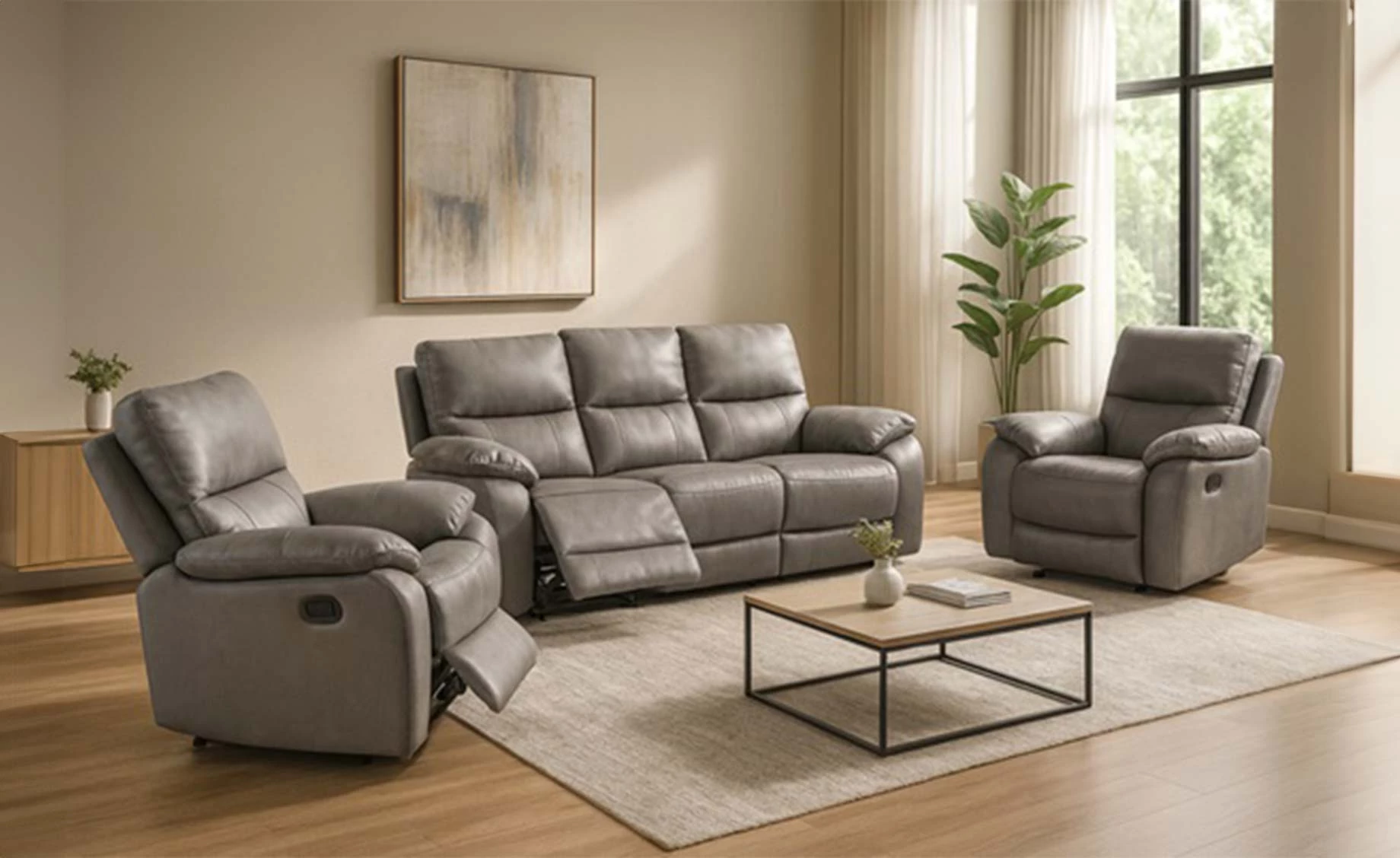 Mallorca dvosjed s relax funkcijom 147x99x100 cm siva