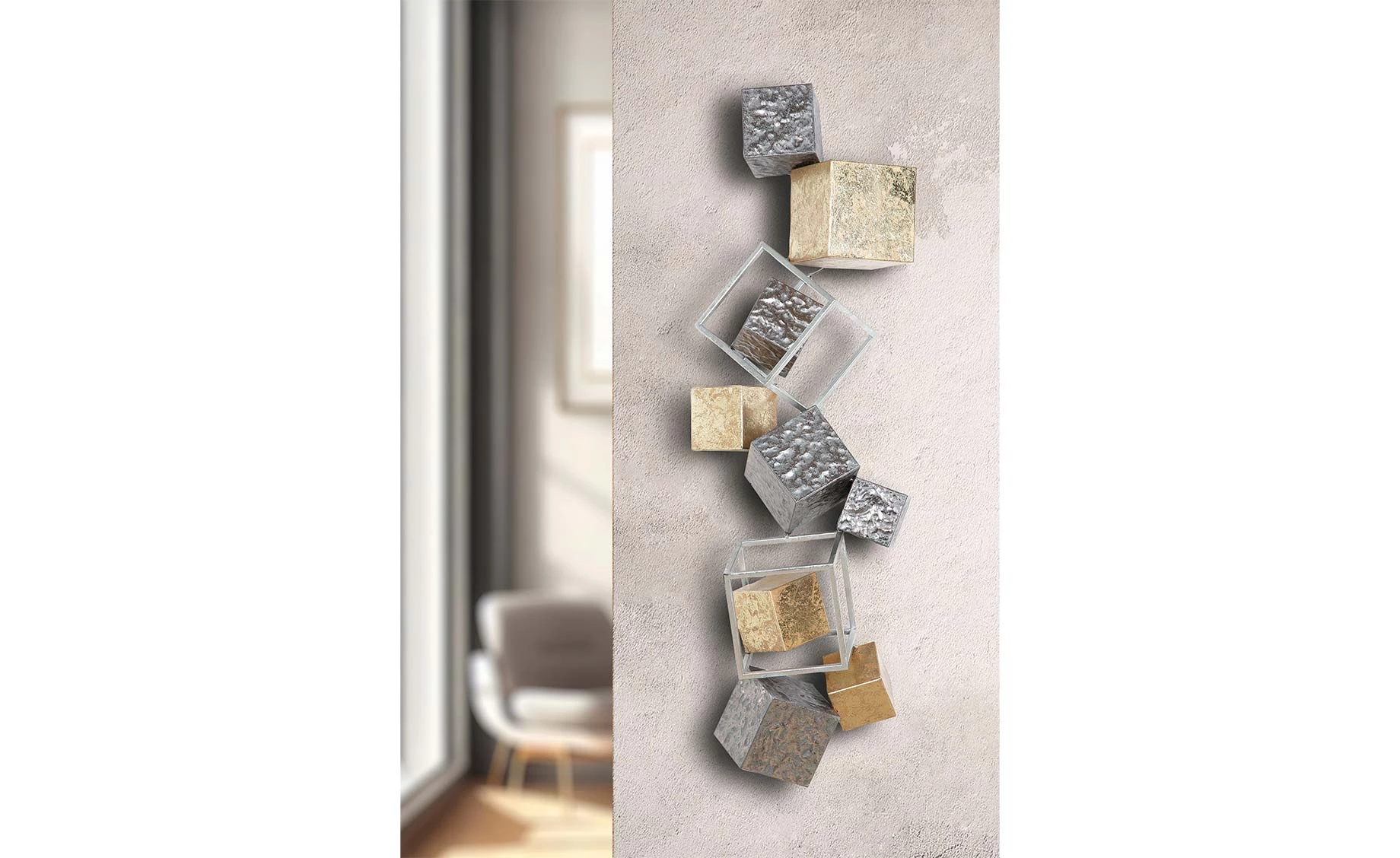 Zidna dekoracija Metal 92 cm antracit