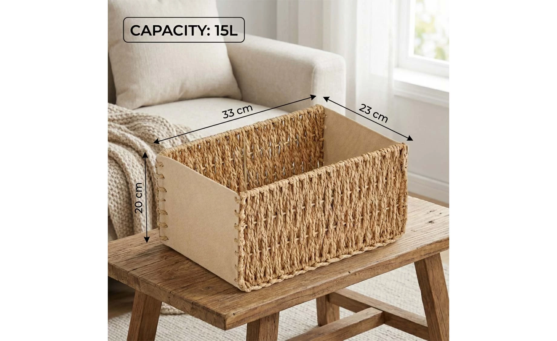 Ukrasna korpa Vita 33x23x20cm bež