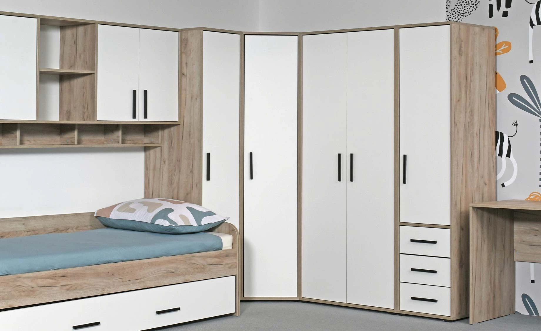 Marlee otklopni ormar 1 vrata 44x56x198 cm hrast/bijela mat
