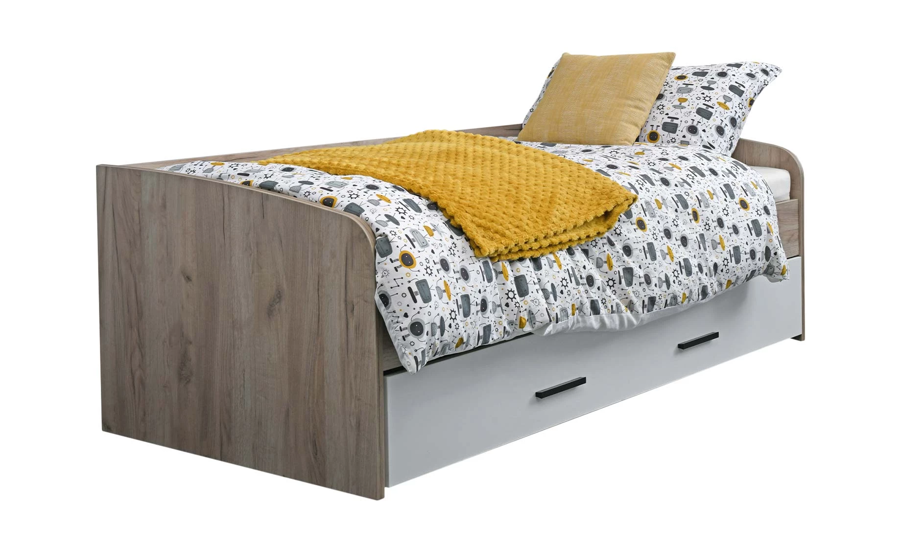Marlee krevet bez podnice 96x205,5x66 cm hrast/bijela mat