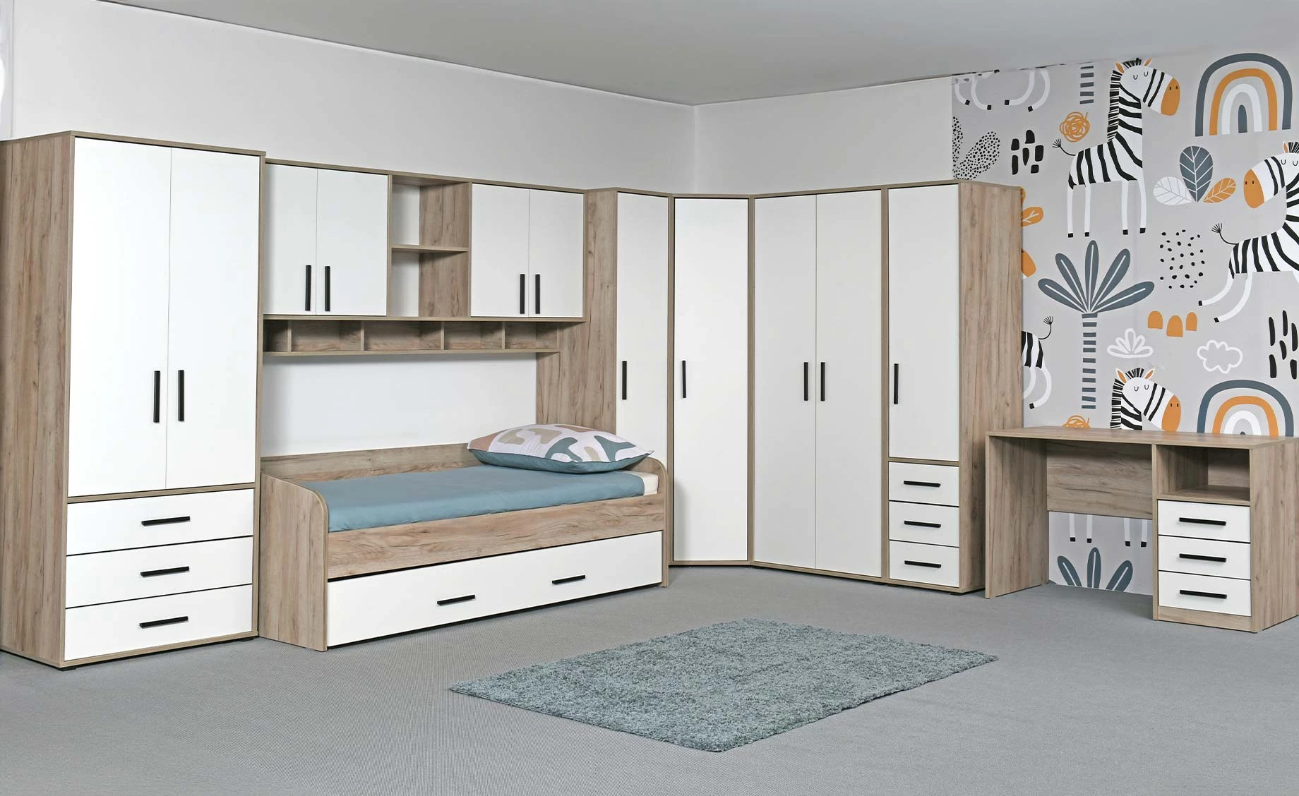 Marlee ladica za krevet 85x199x27 cm hrast/bijela mat