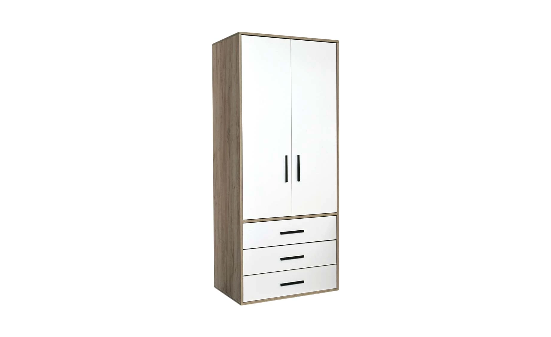 Marlee ormar 2 vrata + 3 ladice 84x56x198 cm hrast/bijela mat