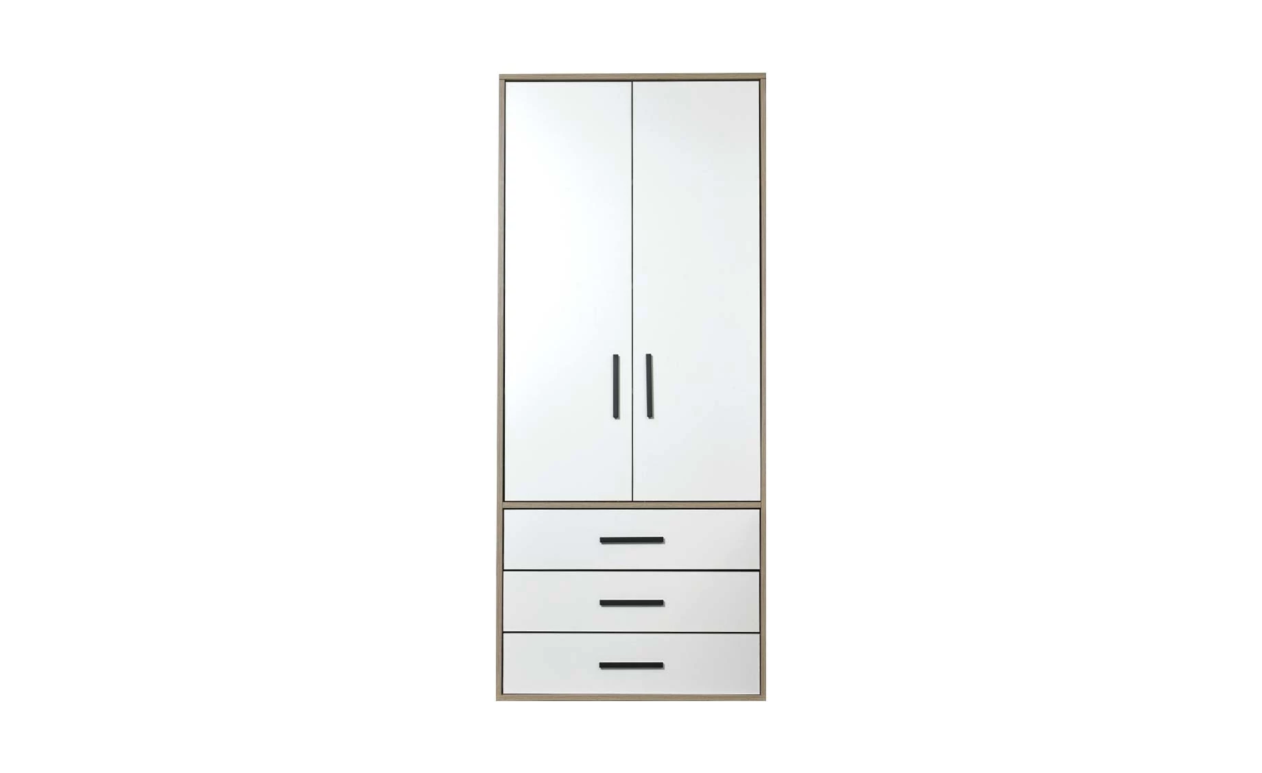 Marlee ormar 2 vrata + 3 ladice 84x56x198 cm hrast/bijela mat