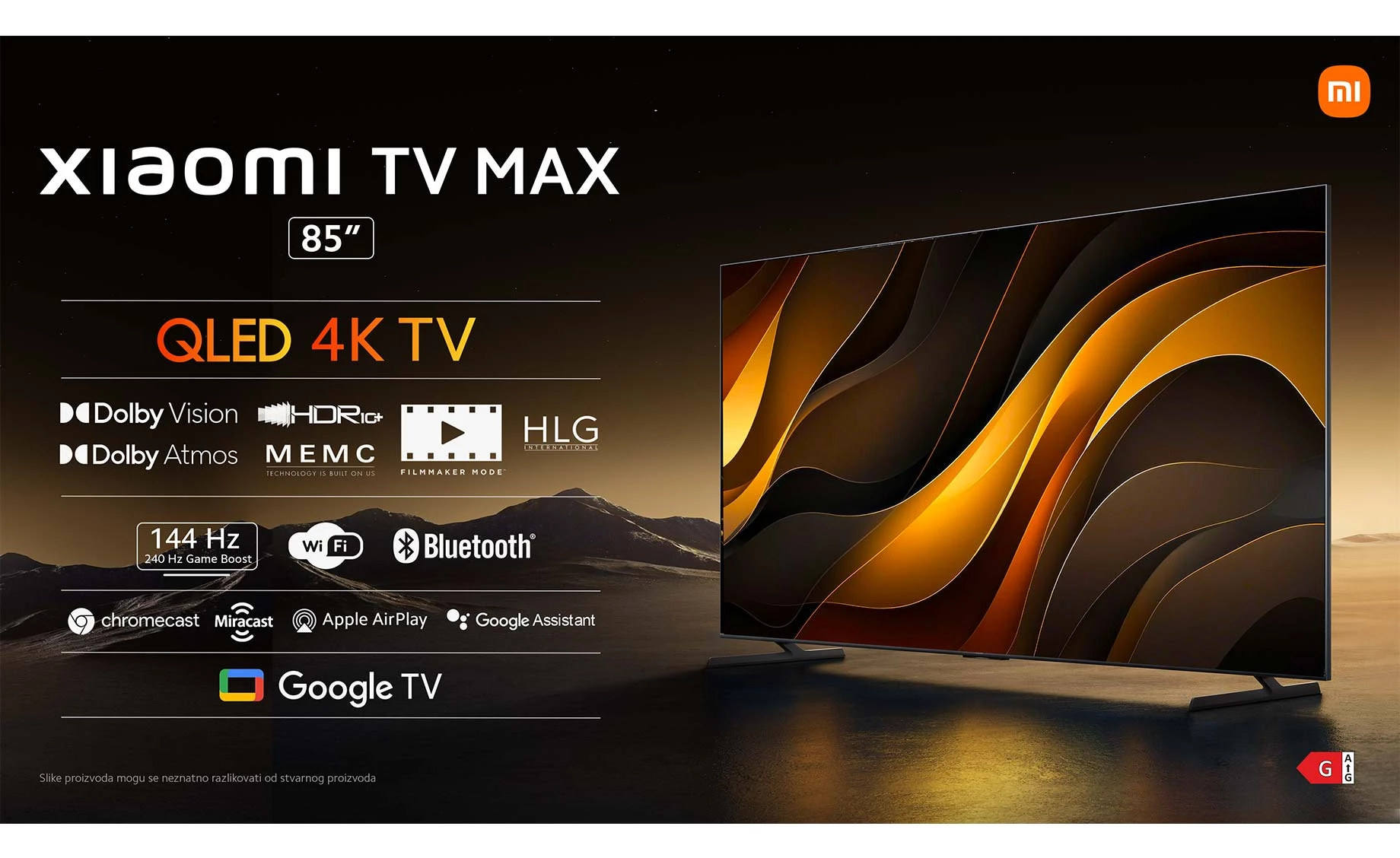 Xiaomi TV Max 85 (85"/215cm) 4K UHD QLED Google TV smart TV