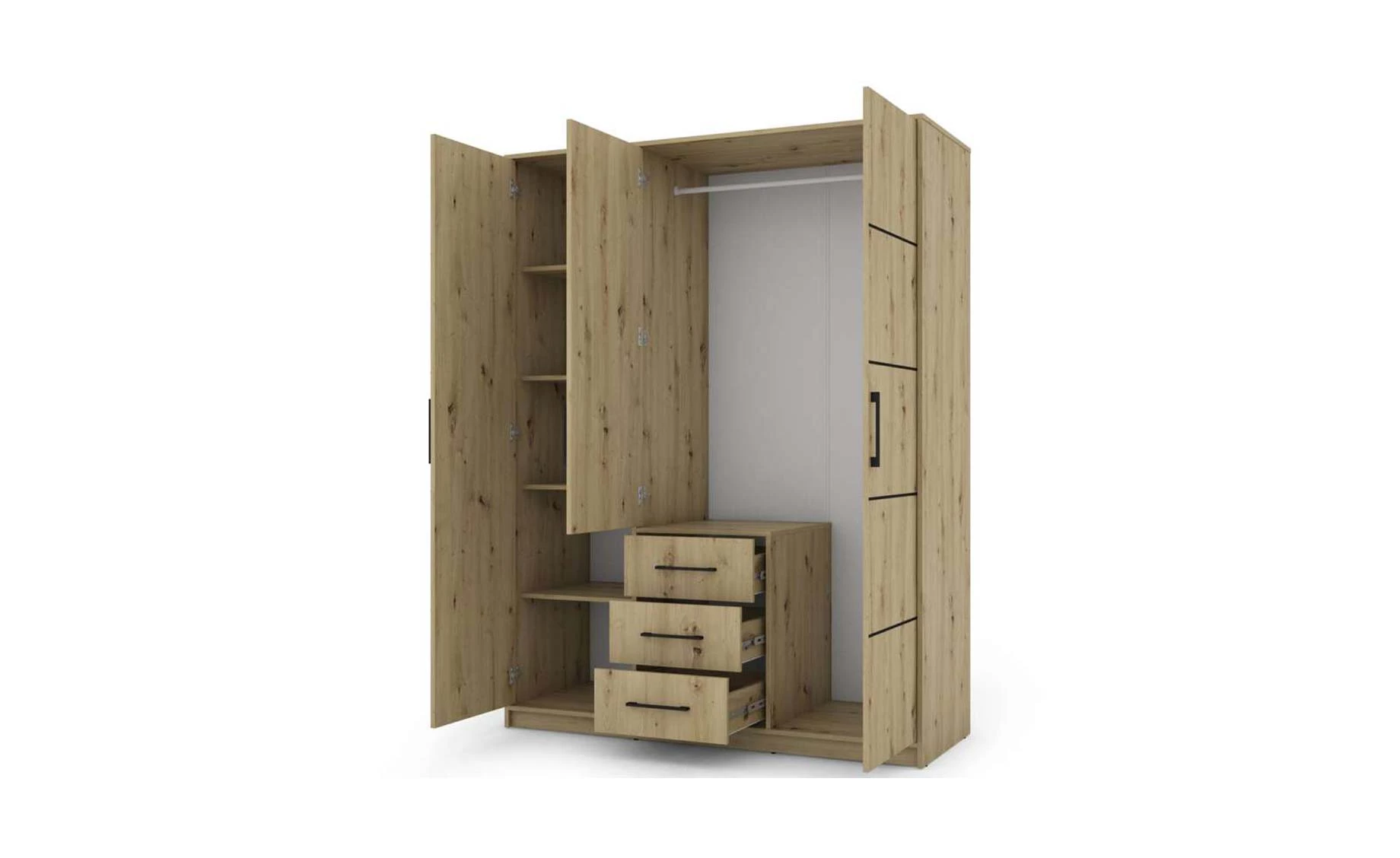  Bollate ormar 3 vrata + 3 fioke 150x58x200 cm artisan