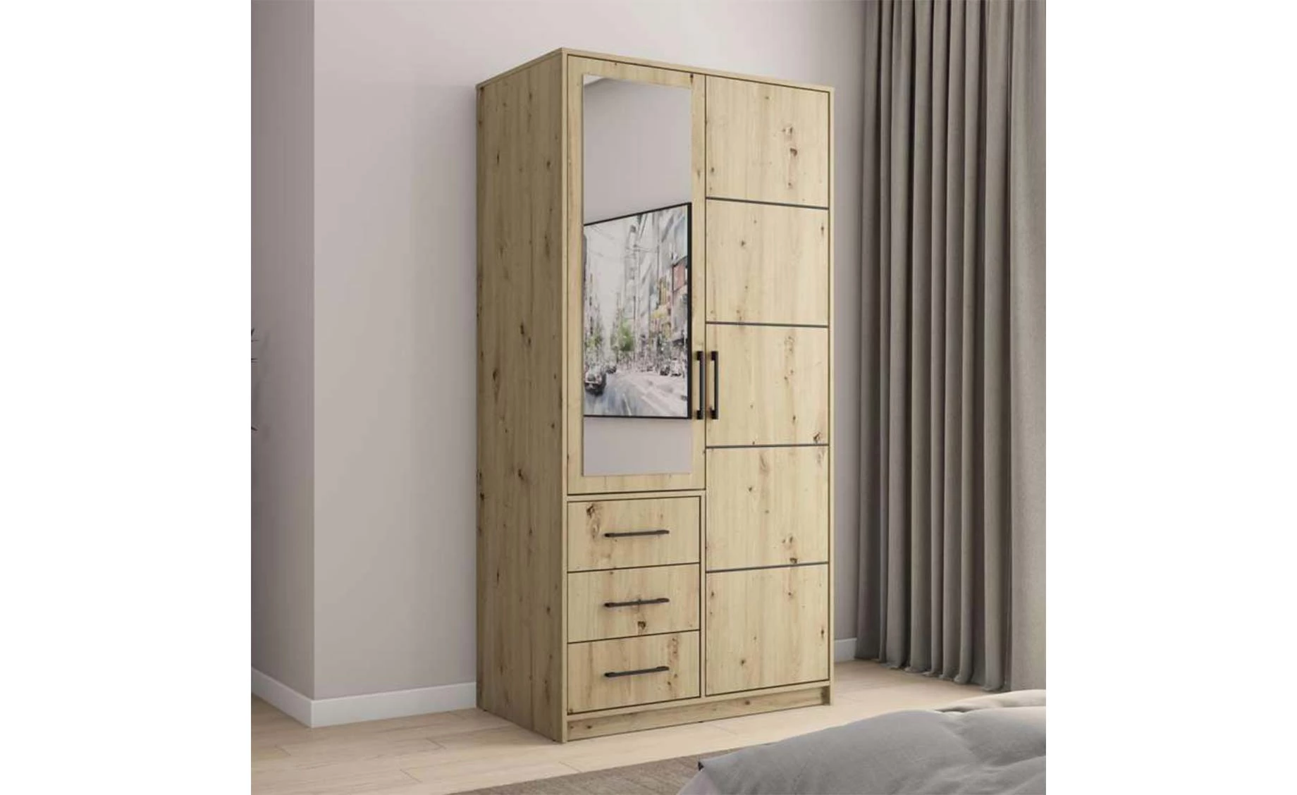 Bollate ormar 2 vrata + 3 fioke 100x58x200 cm artisan