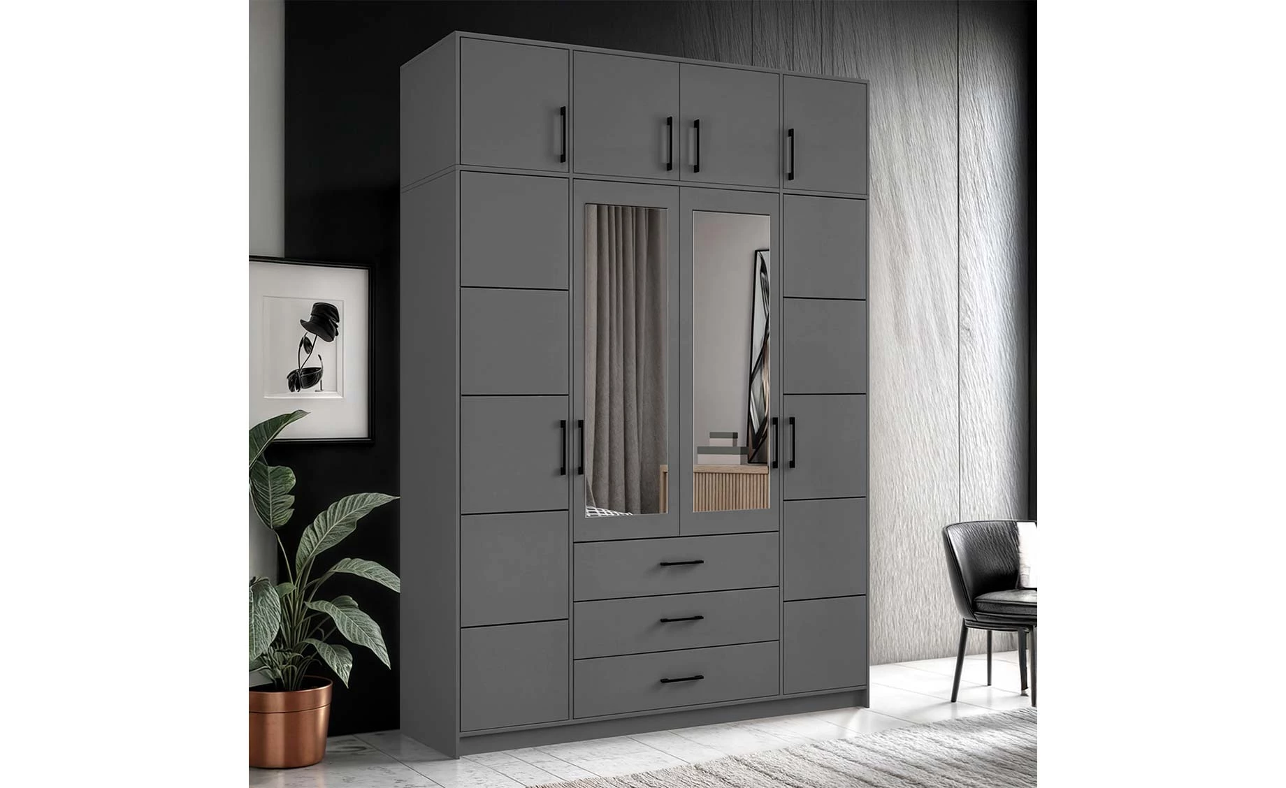  Belluno nadogradnja 4 vrata 200x58x45 cm grafit