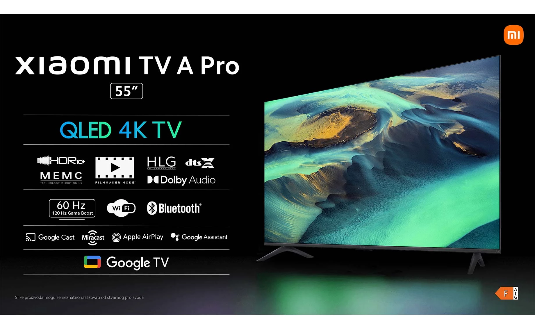 Xiaomi TV A Pro 55" (55"/139cm) 4K Ultra HD QLED Google TV Smart TV