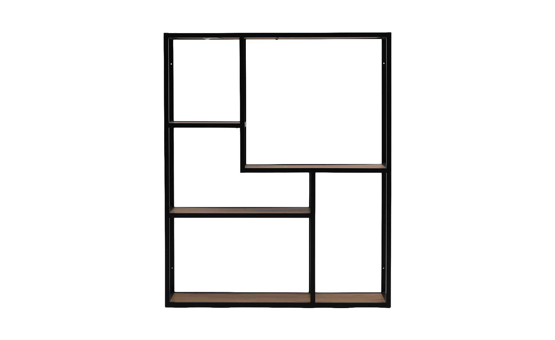 Seaford zidna polica 75x20x91 cm natur/crna