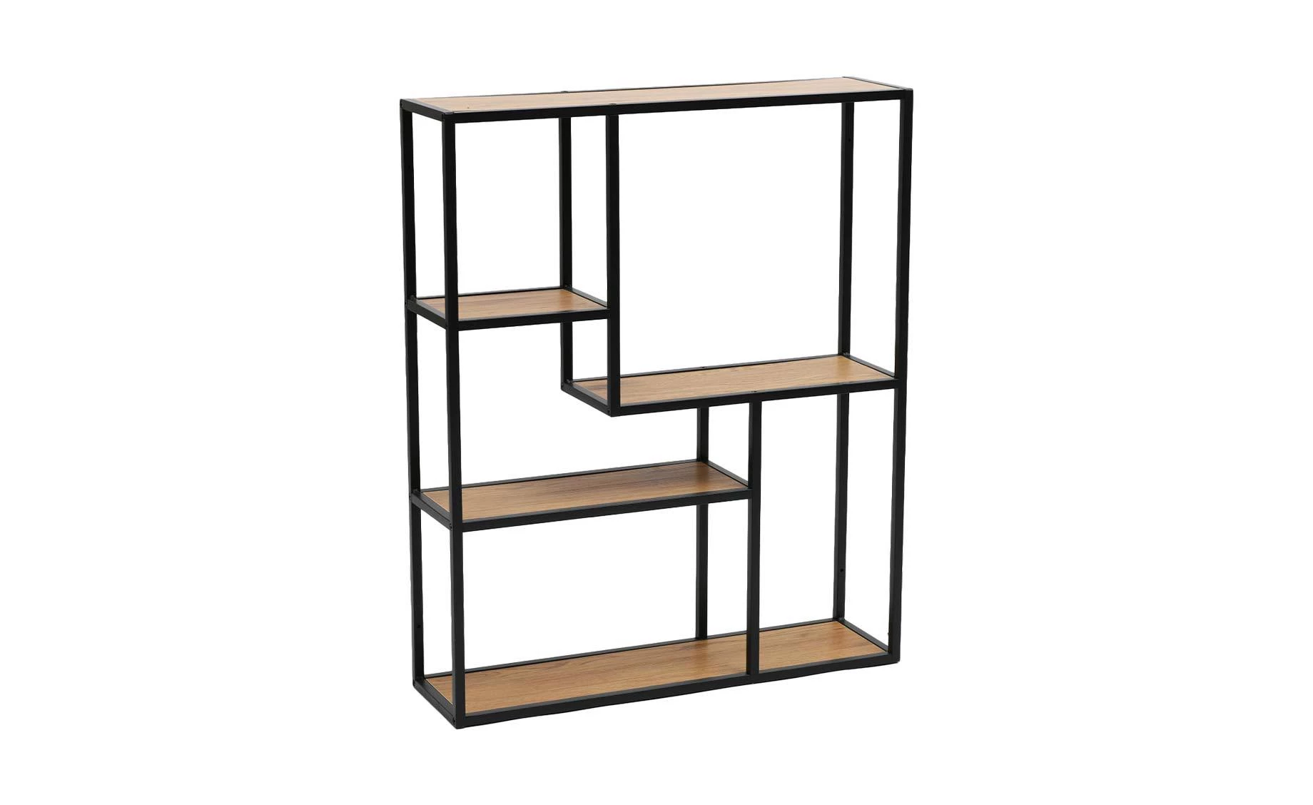 Seaford zidna polica 75x20x91 cm natur/crna