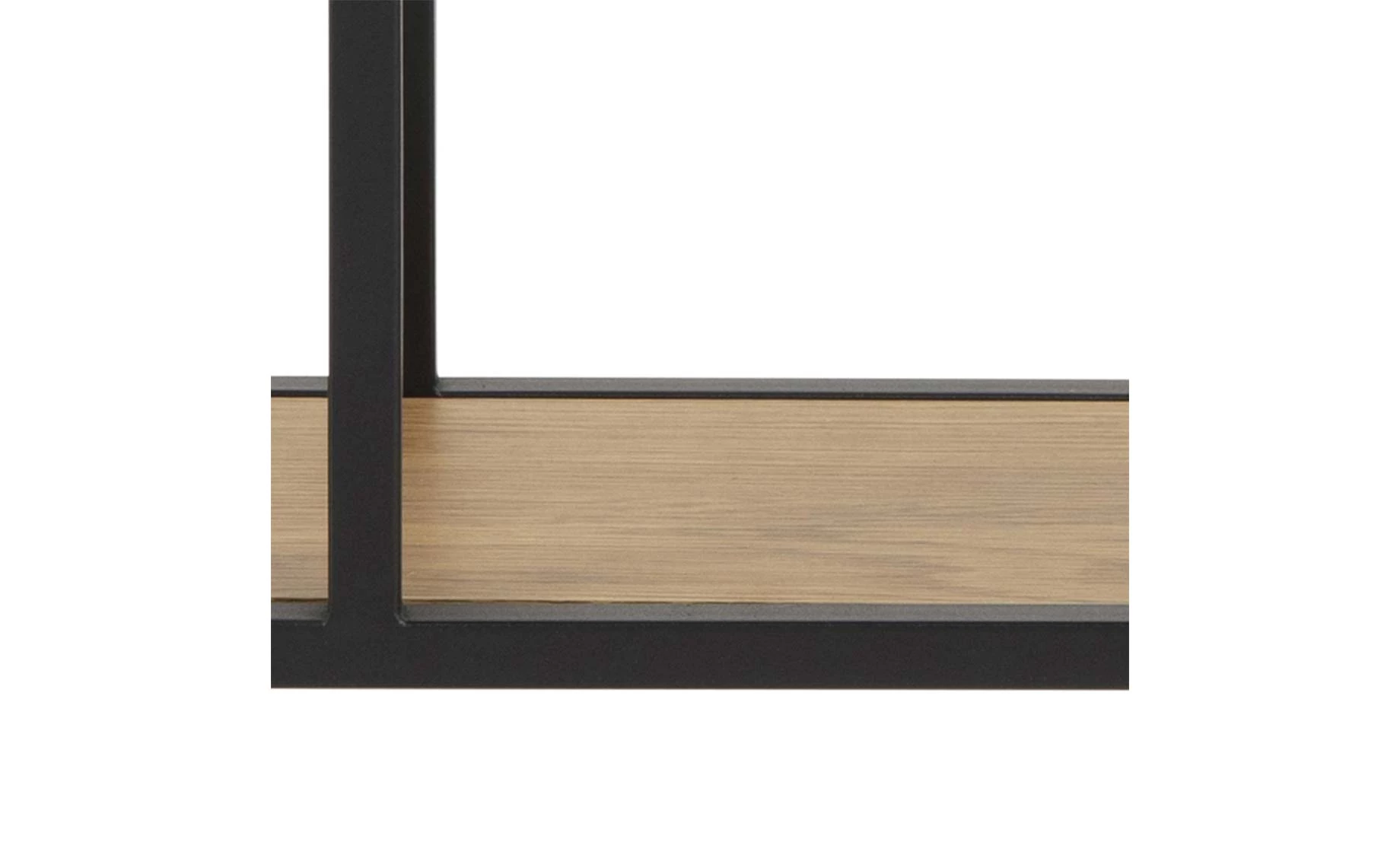 Seaford osmougaona zidna polica 77x20x77 cm natur/crna