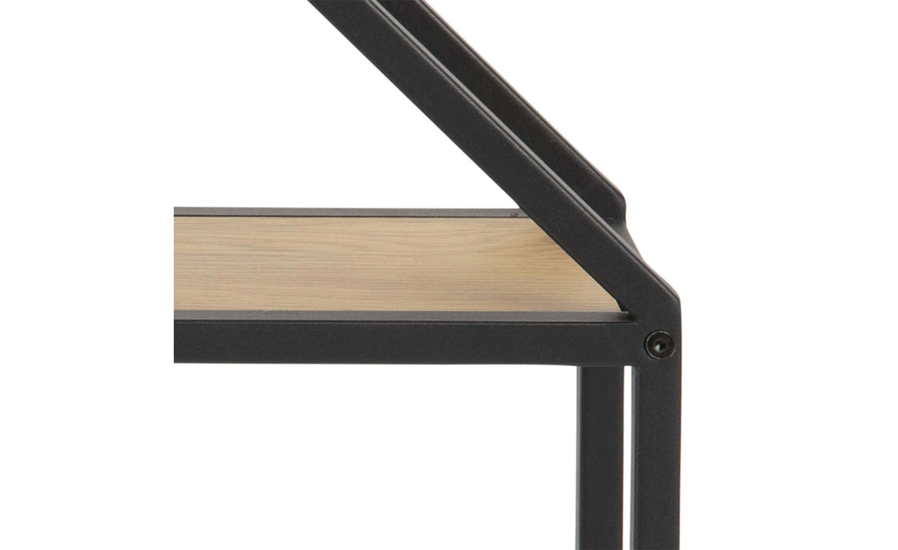 Seaford osmougaona zidna polica 77x20x77 cm natur/crna