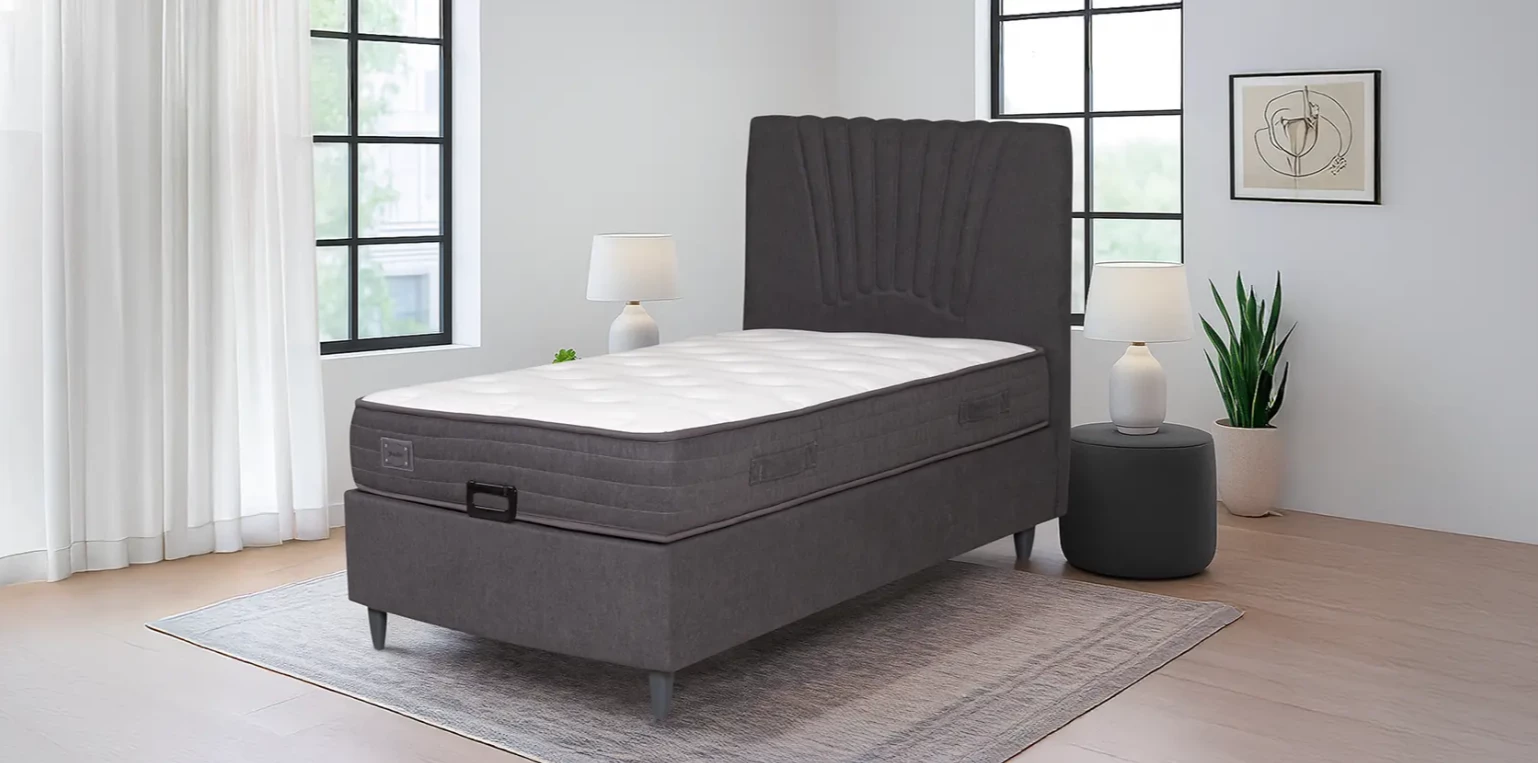Venti boxspring krevet 122x209x111 cm sivi