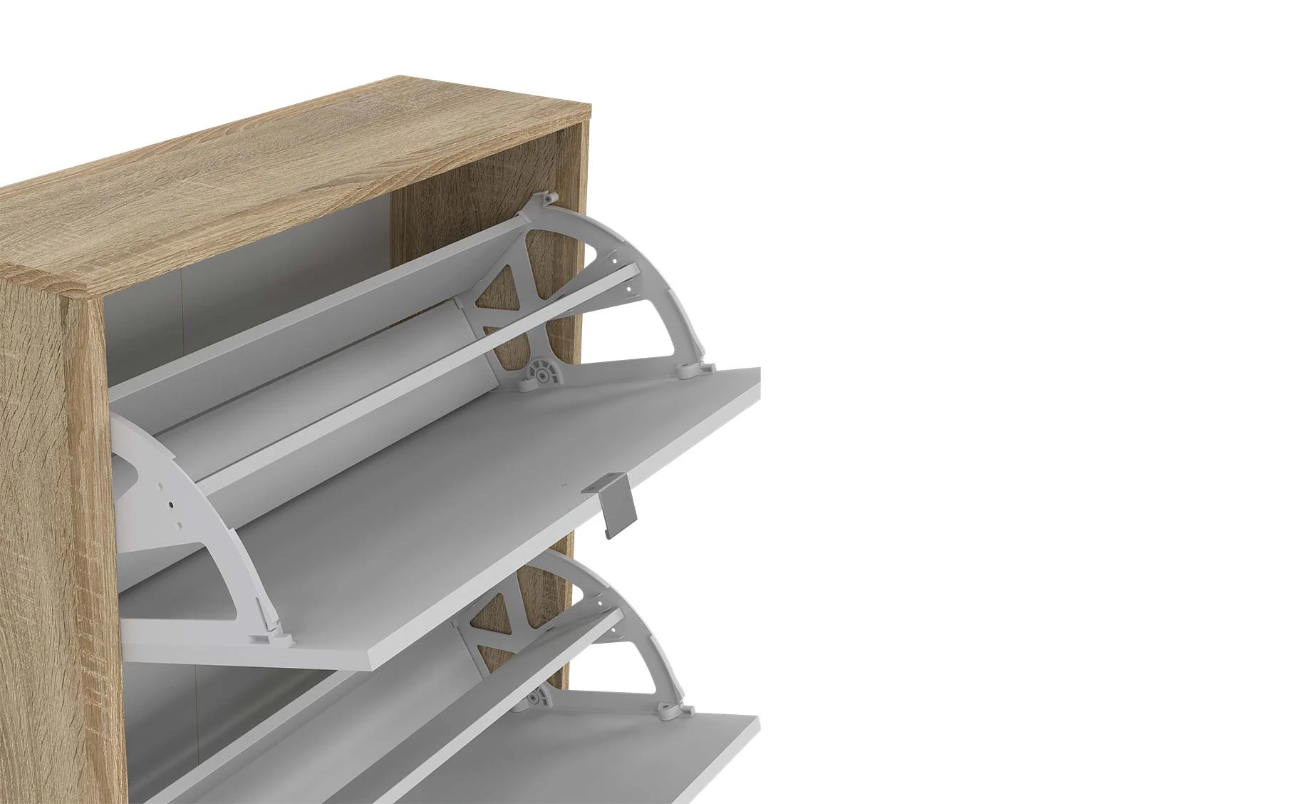 Shoes cipelarnik 4 vrata/ogledalo 70,3x24,5x162 cm natur