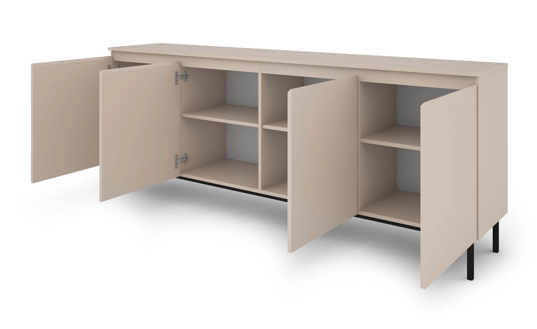 Tulle komoda 4 vrata 200x40x78 cm kašmir bež