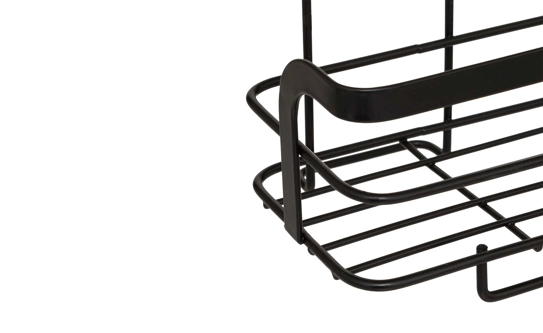 Kupatilski stalak za tuš sa 2 korpe na vakuum Venterra 25,5x12x34cm crni