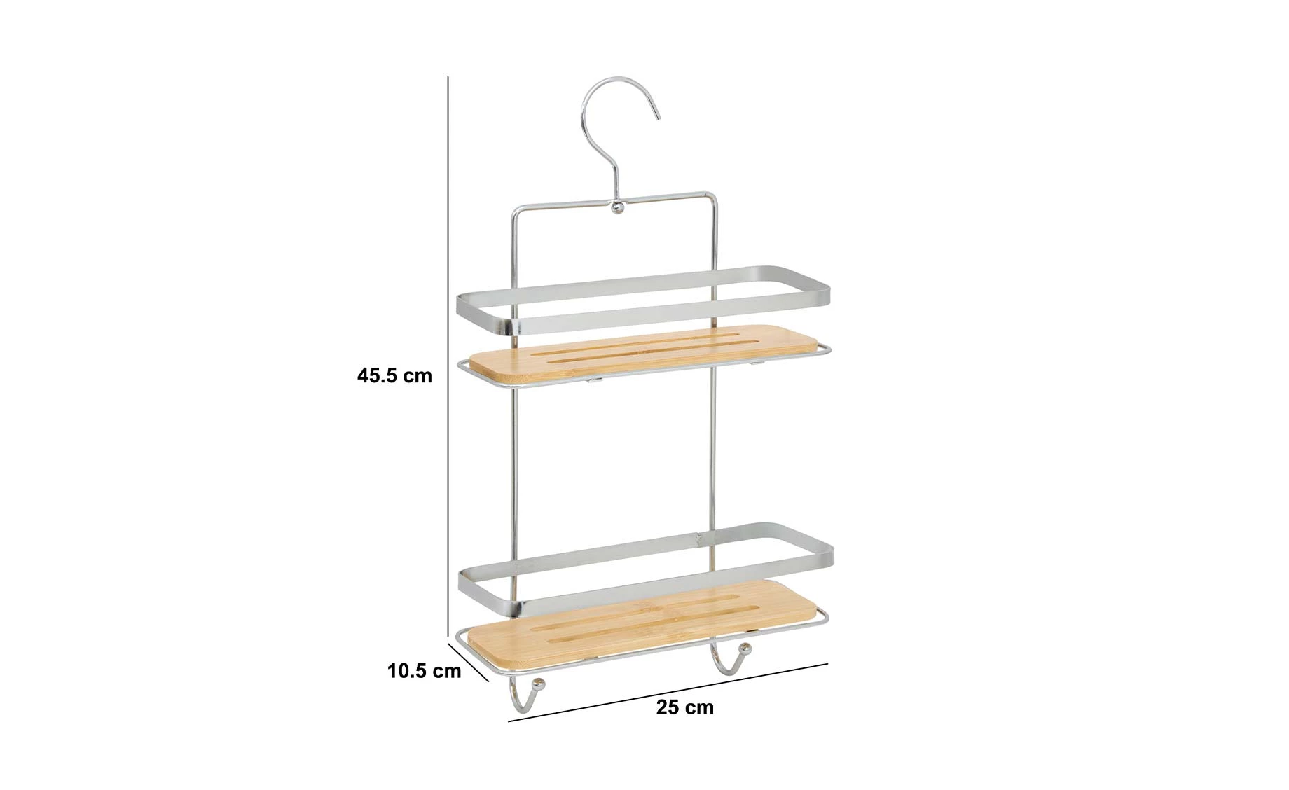 Kupatilski stalak za tuš sa 2 police viseći Venterra 25x10,5x36,5cm natur