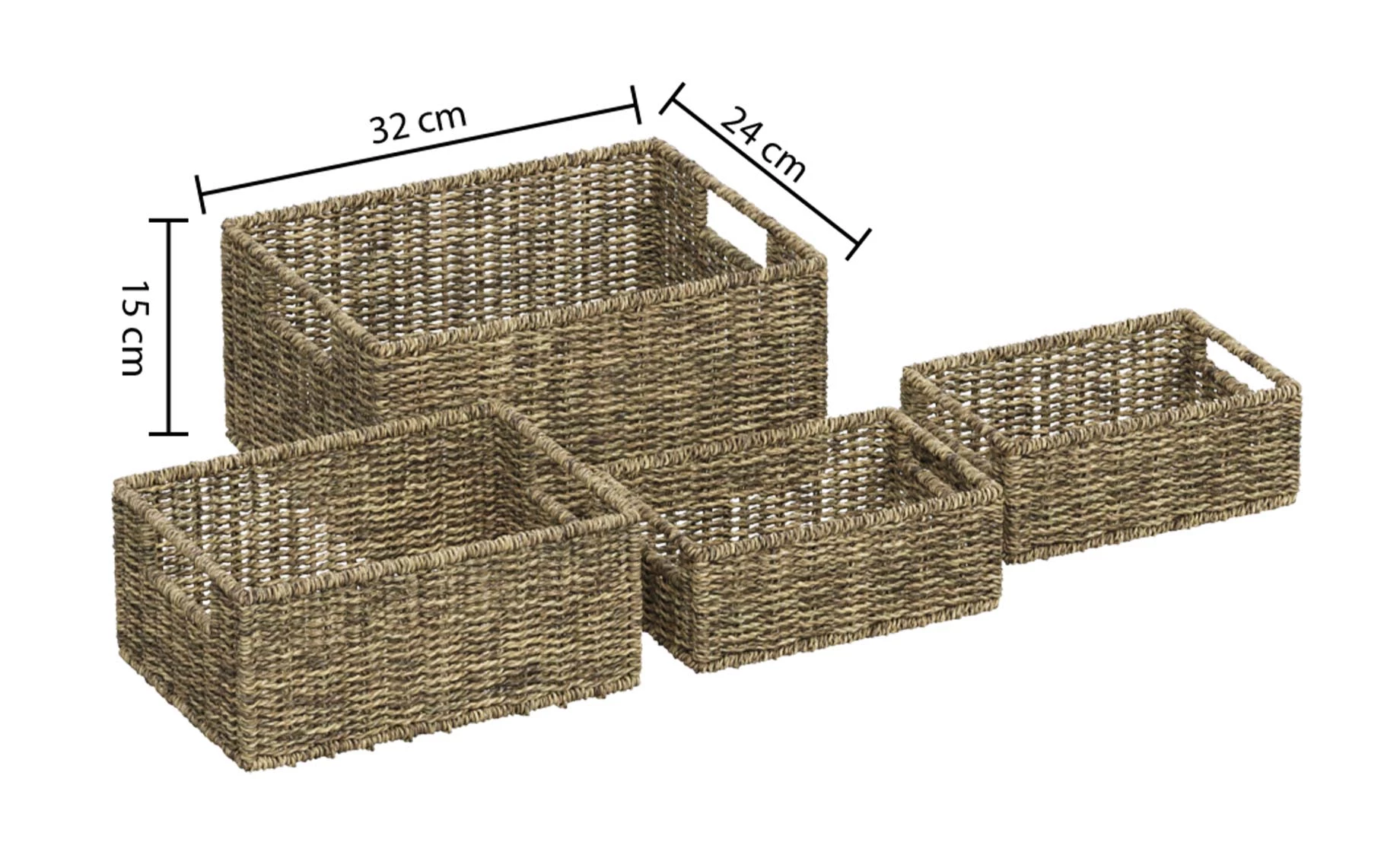 Ukrasna korpa Rory set 4kom, 3 veličine u setu natur