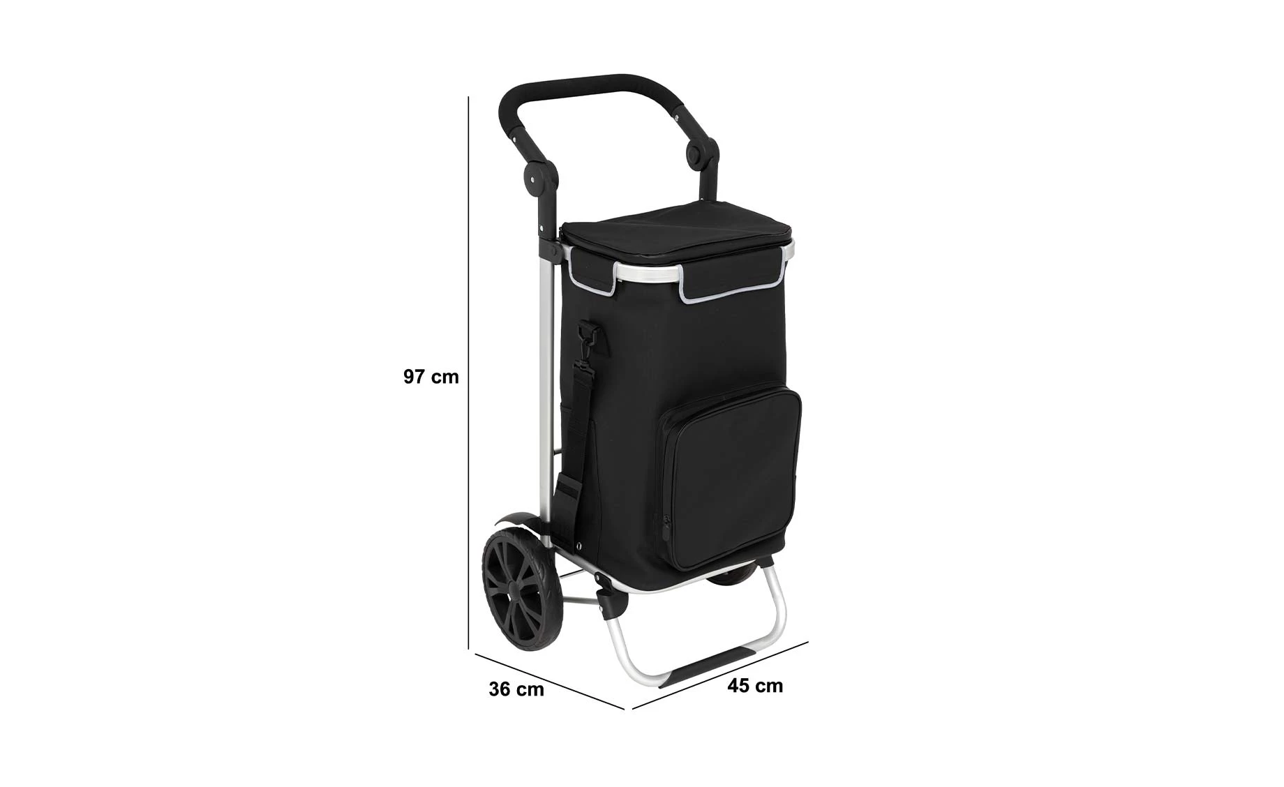 Kolica za kupovinu Peyton 45x36x97cm crna