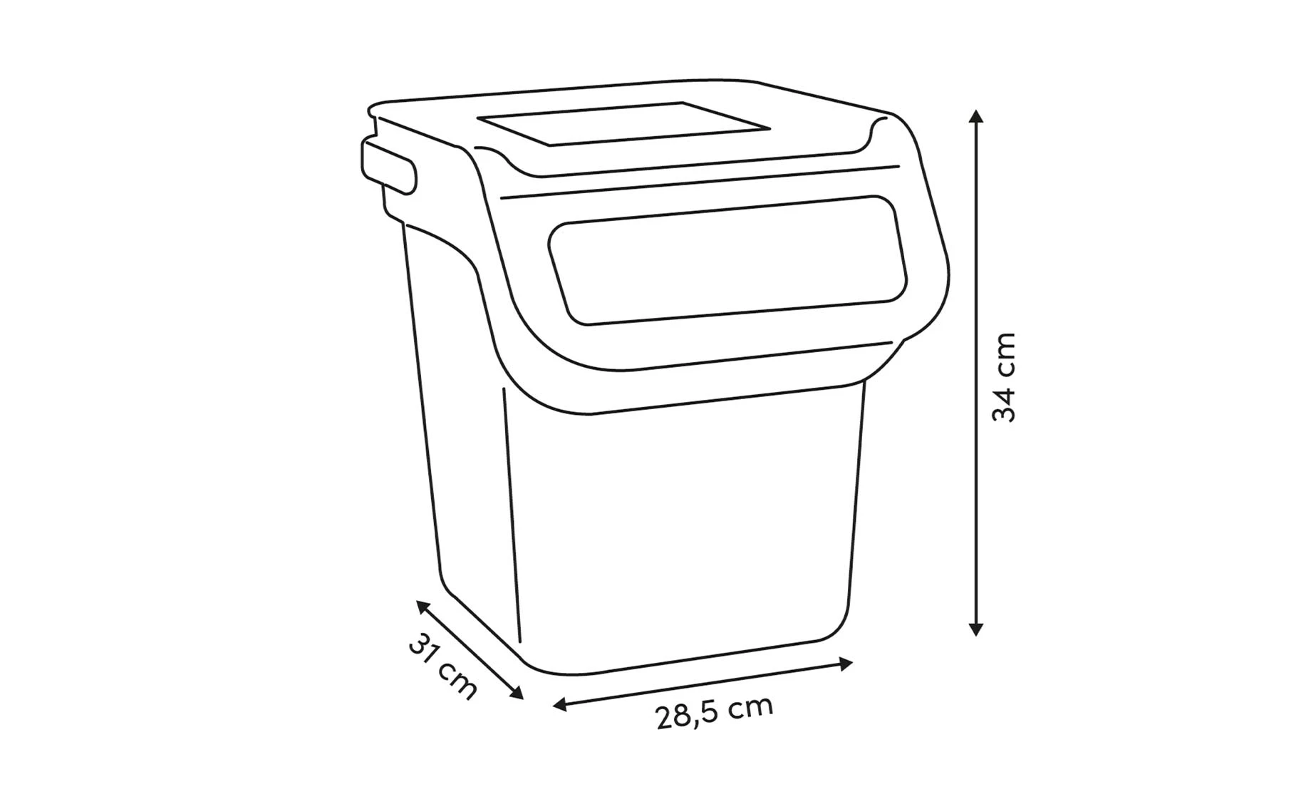 Plastična kanta sa poklopcem na preklop Flip 20l više boja