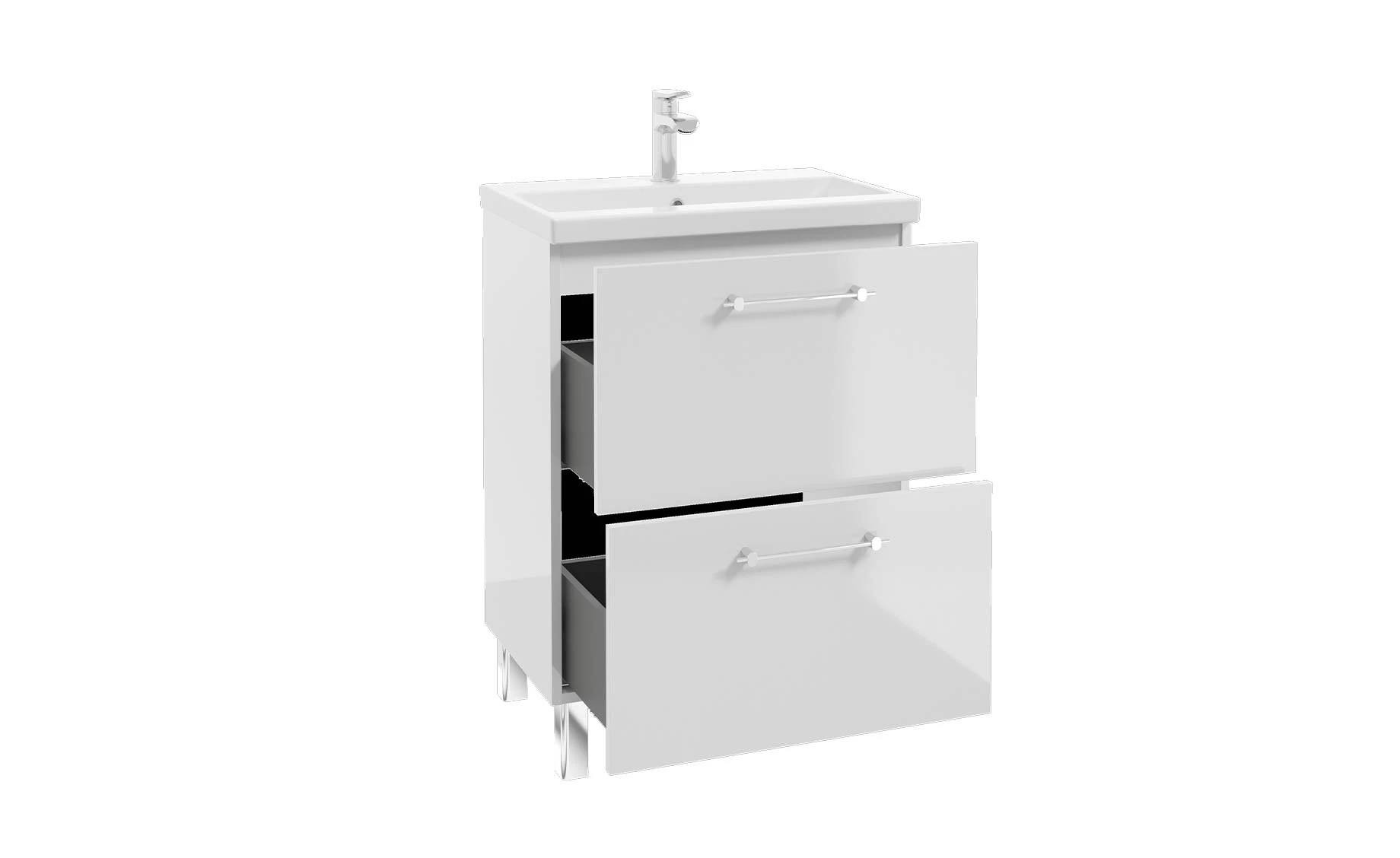 Lido kupatilska baza sa umivaonikom 60x40x80 cm bela v.sjaj