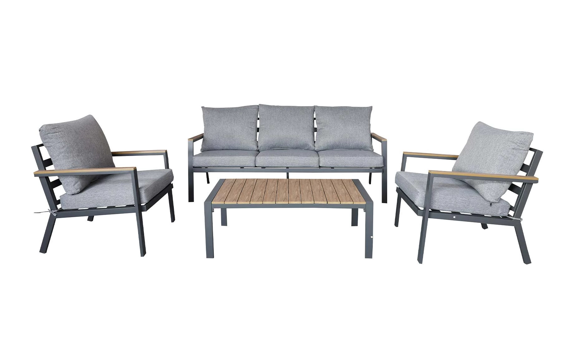 Solvia aluminijski vrtni set tamno siva