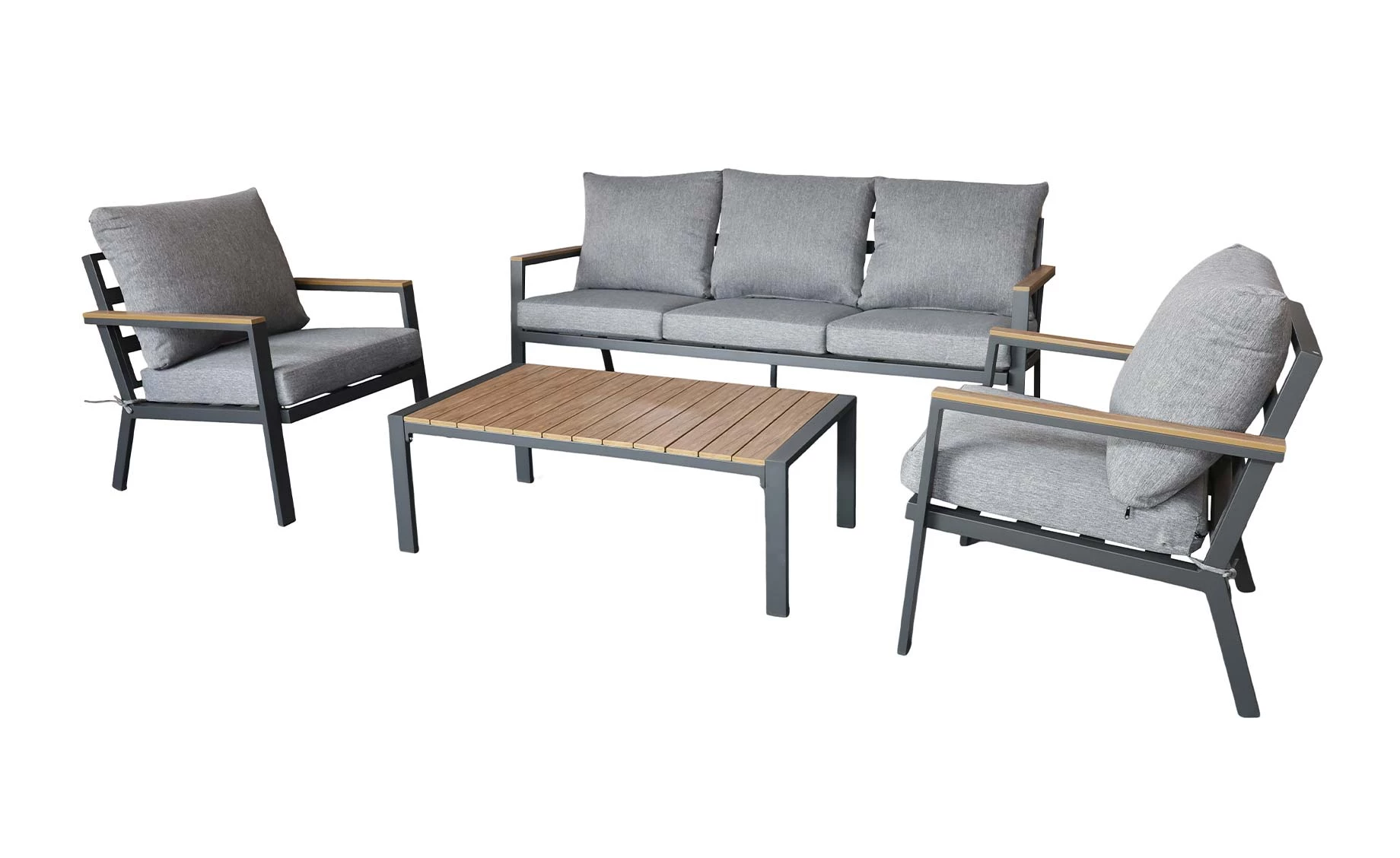 Solvia aluminijski vrtni set tamno siva