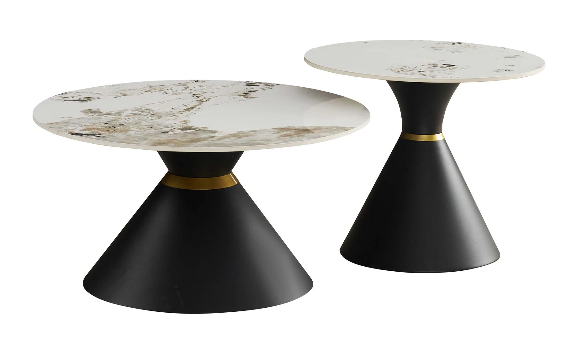 Olsen klub sto D80x41 cm bela keramika/crno
