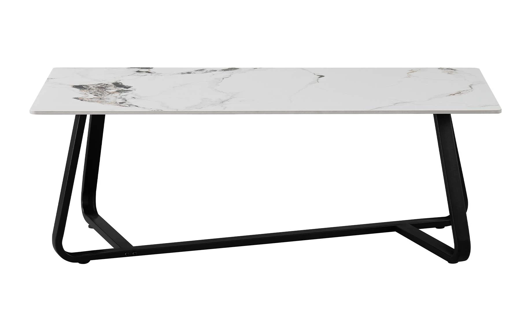 Octavio klub sto 120x60x45 cm bela keramika/crno