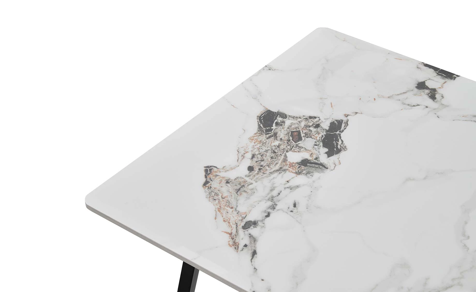 Octavio klub sto 120x60x45 cm bela keramika/crno