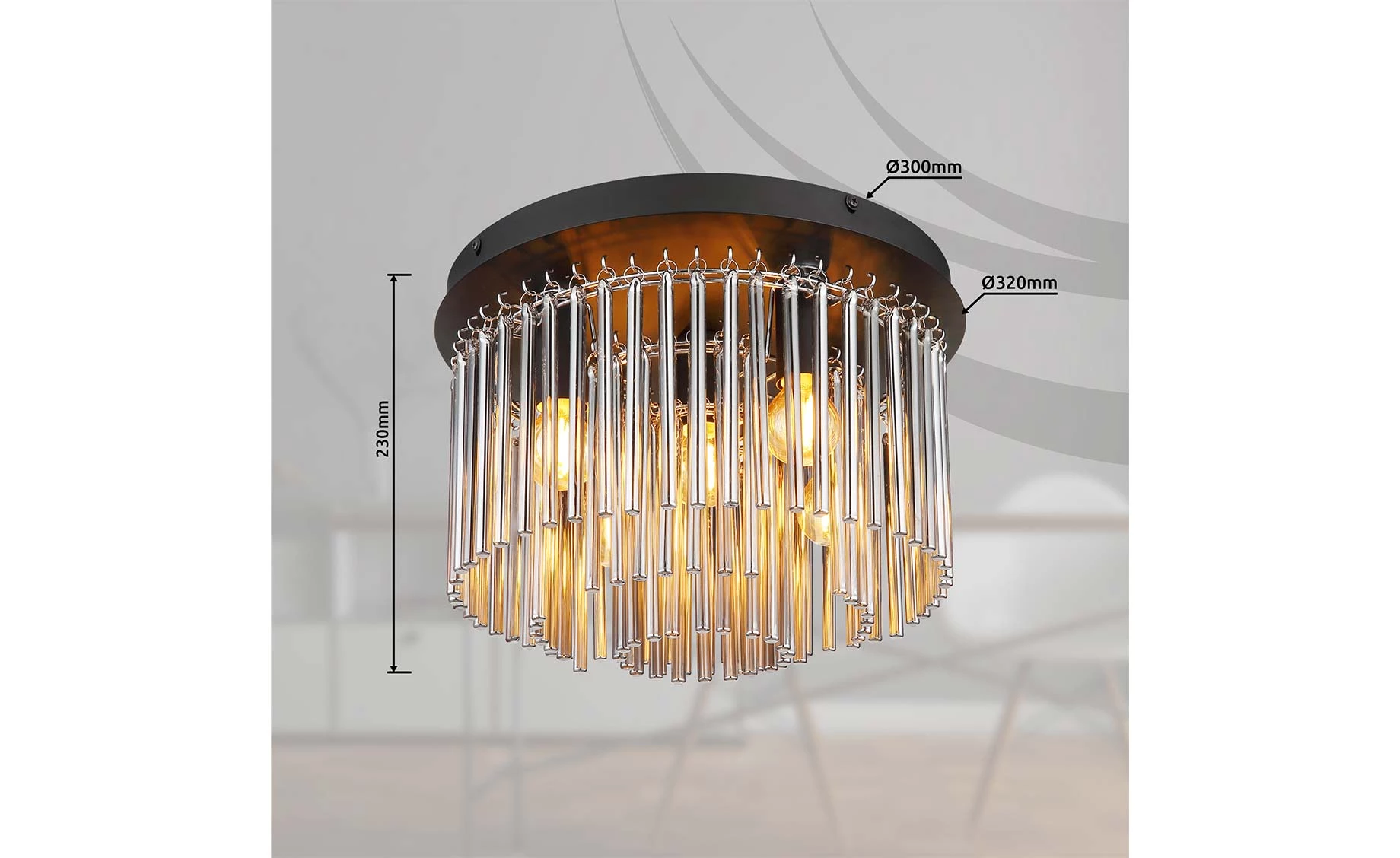 Stropna lampa Gorely crna