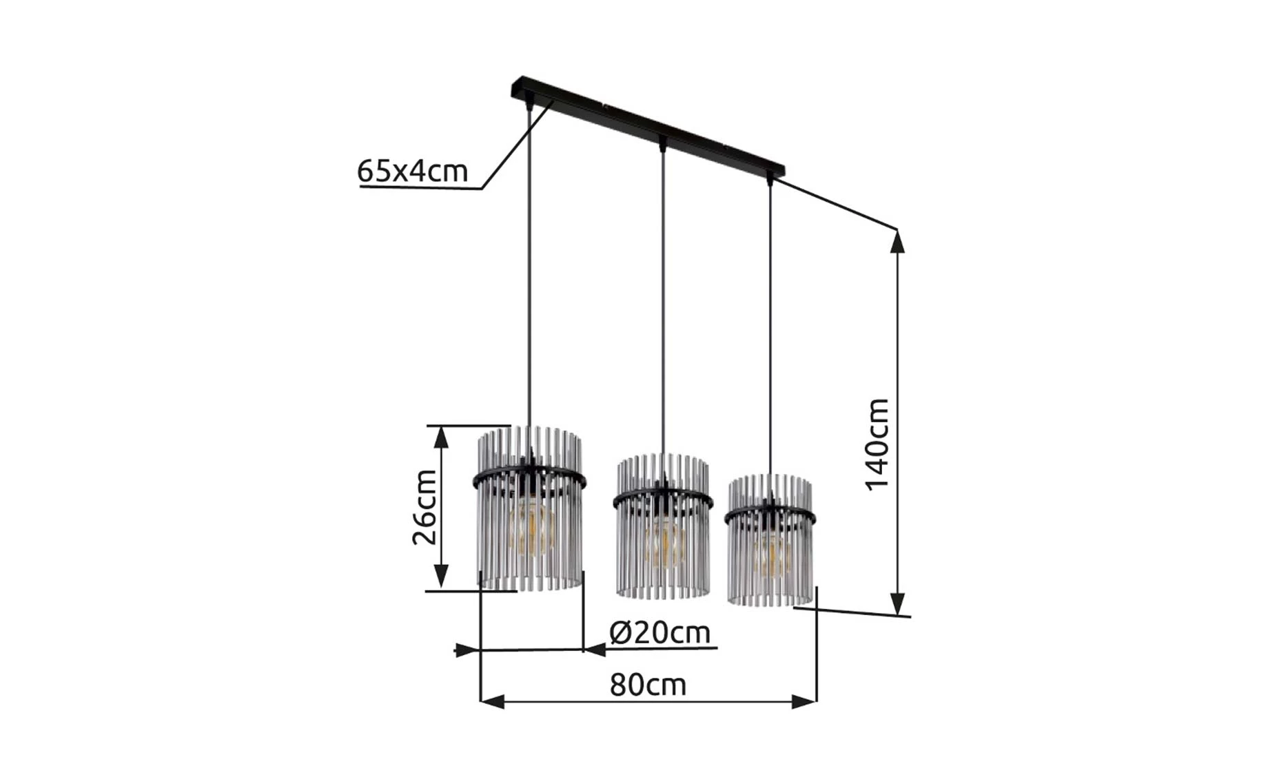 Viseća lampa Gorely crna 3