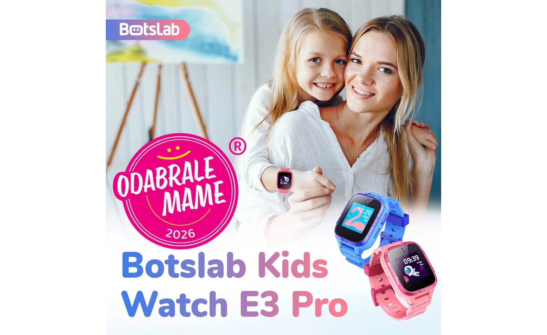 360 Botslab Kids Watch E3 Pro , pametni sat , pink