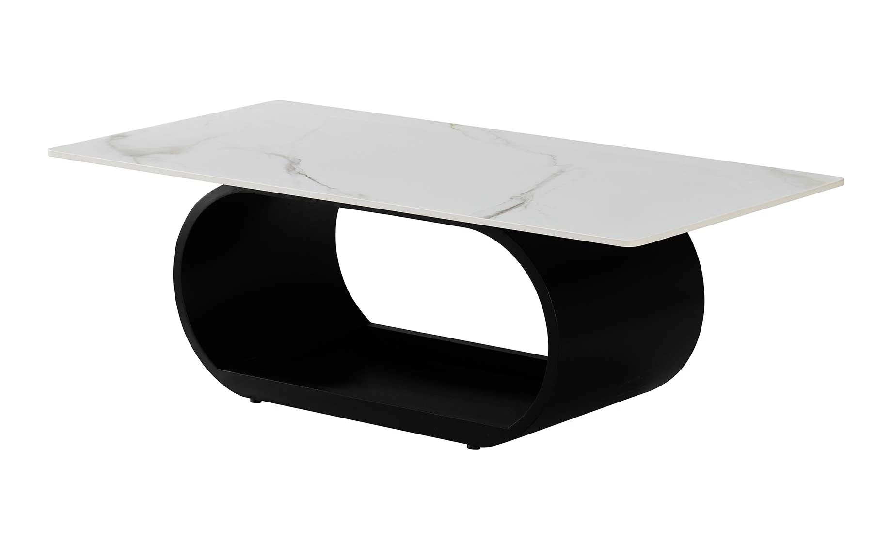 Oburu klub sto 120x60x45 cm bela keramika/crno