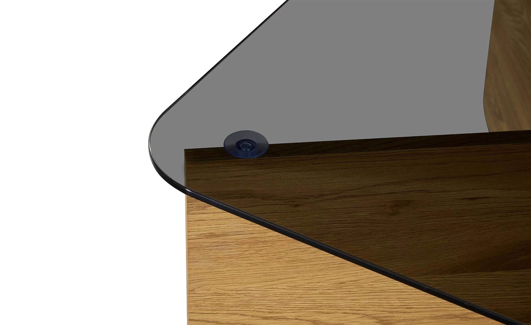 Odell klub sto 80x80x40 natur/tamno staklo