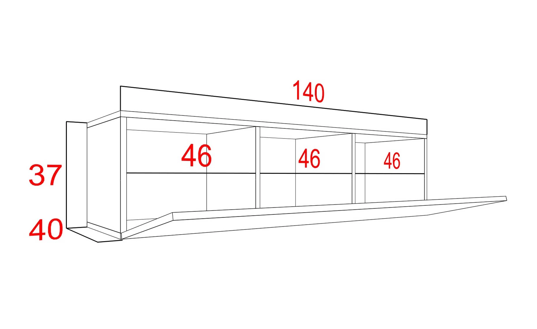 Izumi tv stalak 1 vrata 140x40x36,8 cm crna v.sjaj