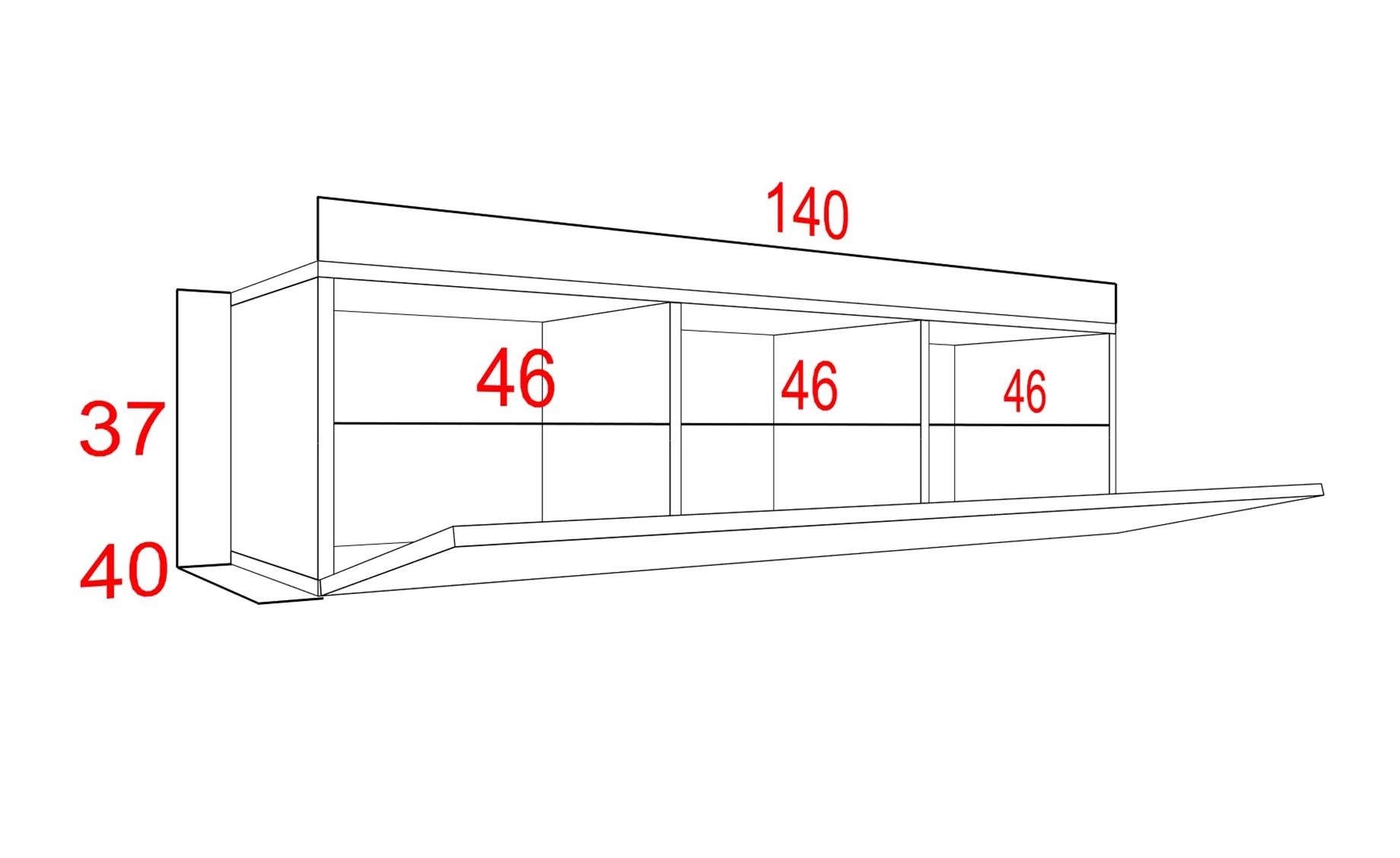 Izumi tv stalak 1 vrata 140x40x36,8 cm crna v.sjaj