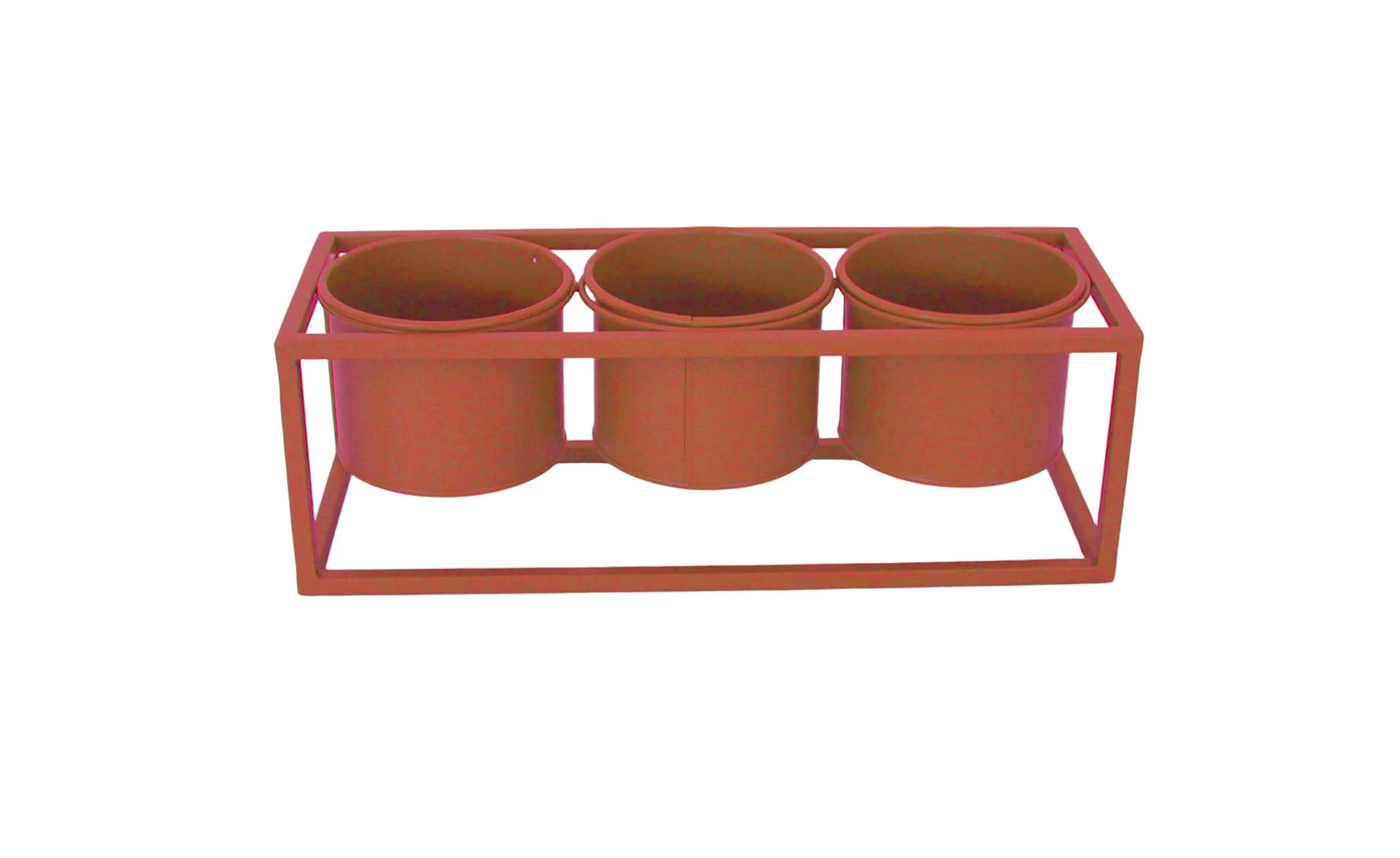 Florentine set od 3 saksije na stalku, 41x15x14 cm koralna