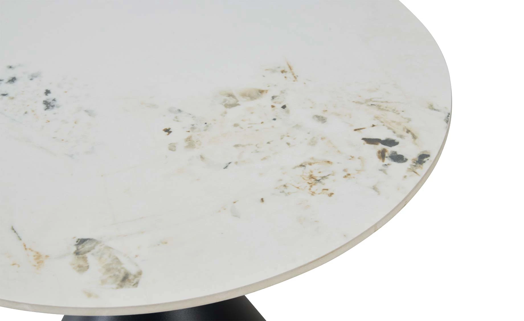 Okal klub sto D60x51 bela keramika/crno