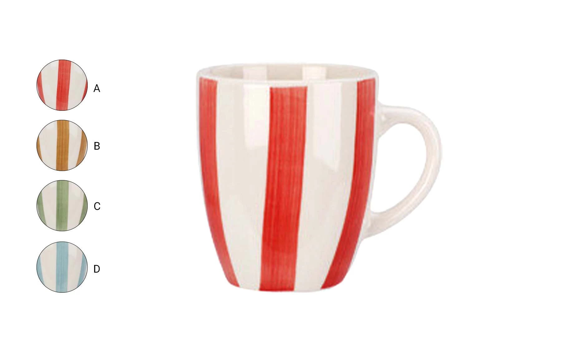 Šolja Stripe 340ml više boja