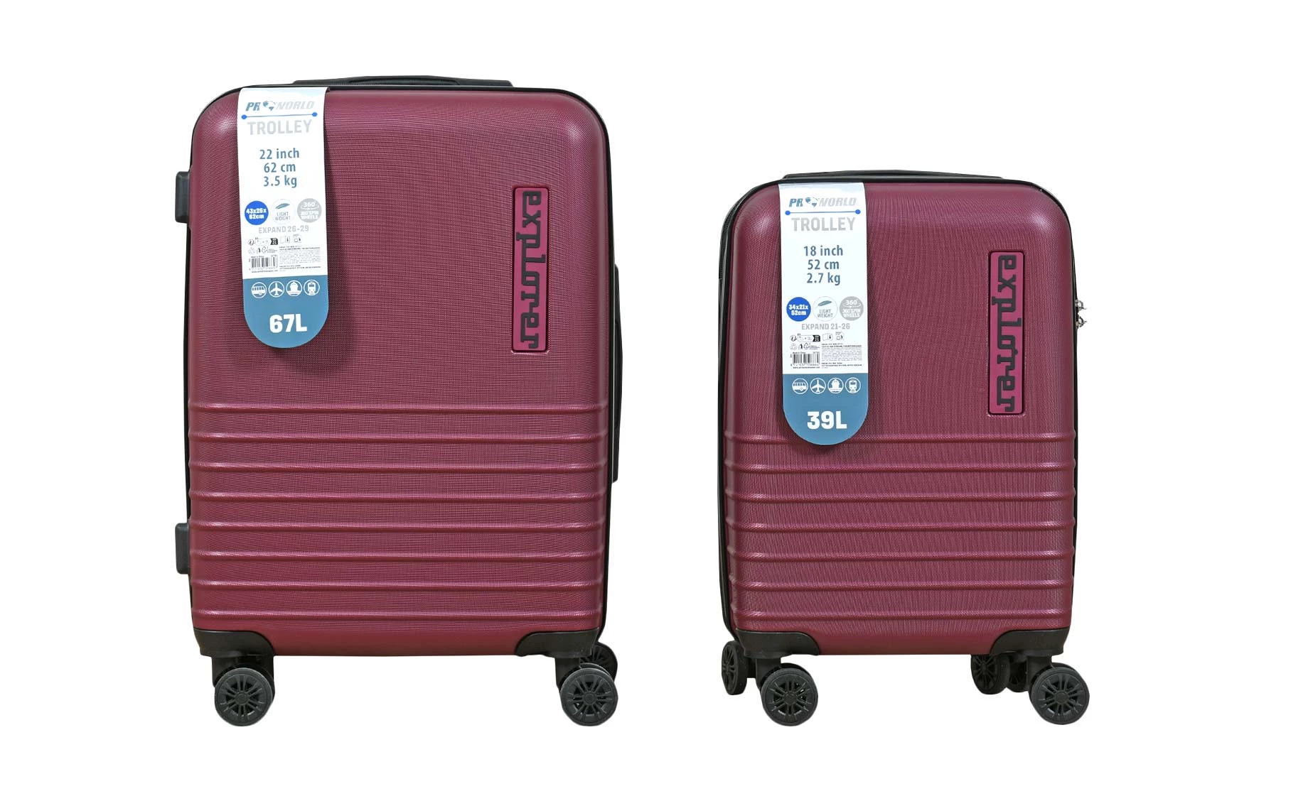 Kofer Explorer 43x26x62cm tamno crveni